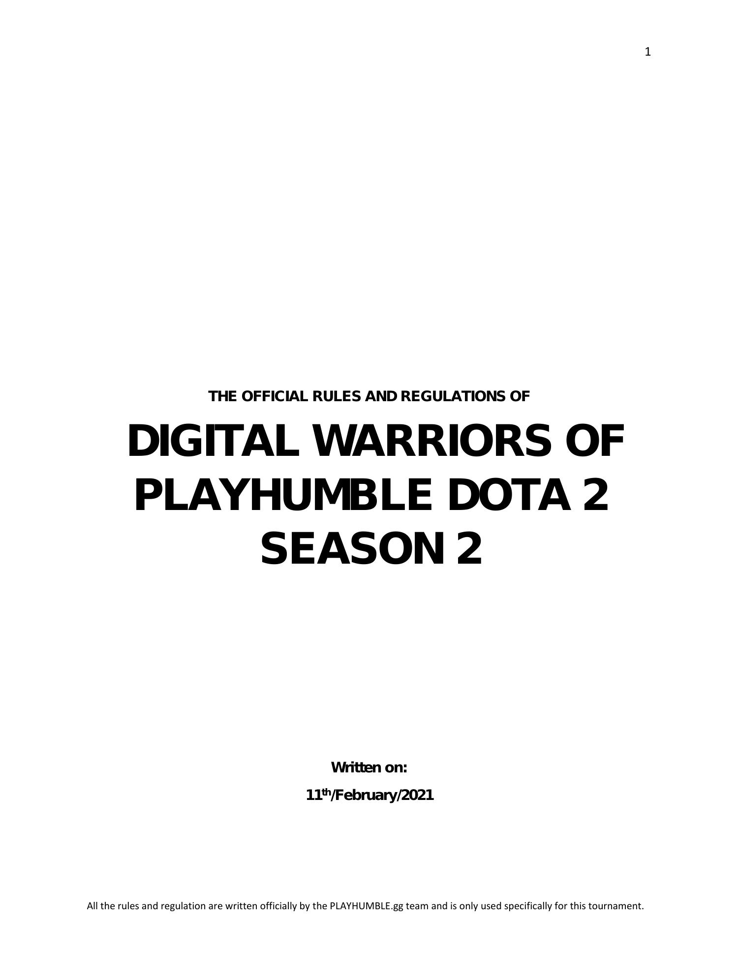 DWoP DOTA 2 Rules And Regulations 11022021 pdf DocDroid