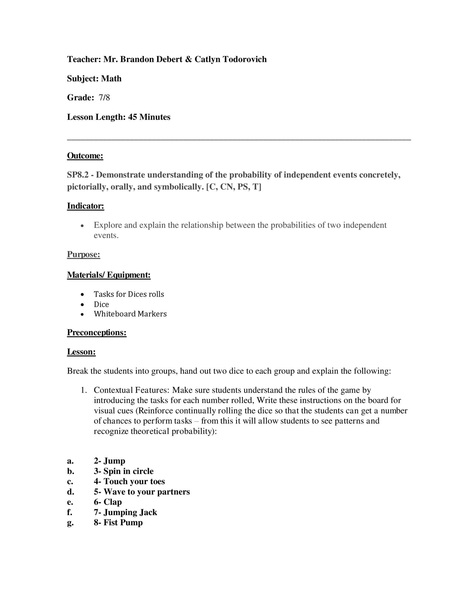 Grade 8 Math Lesson Plan docx DocDroid