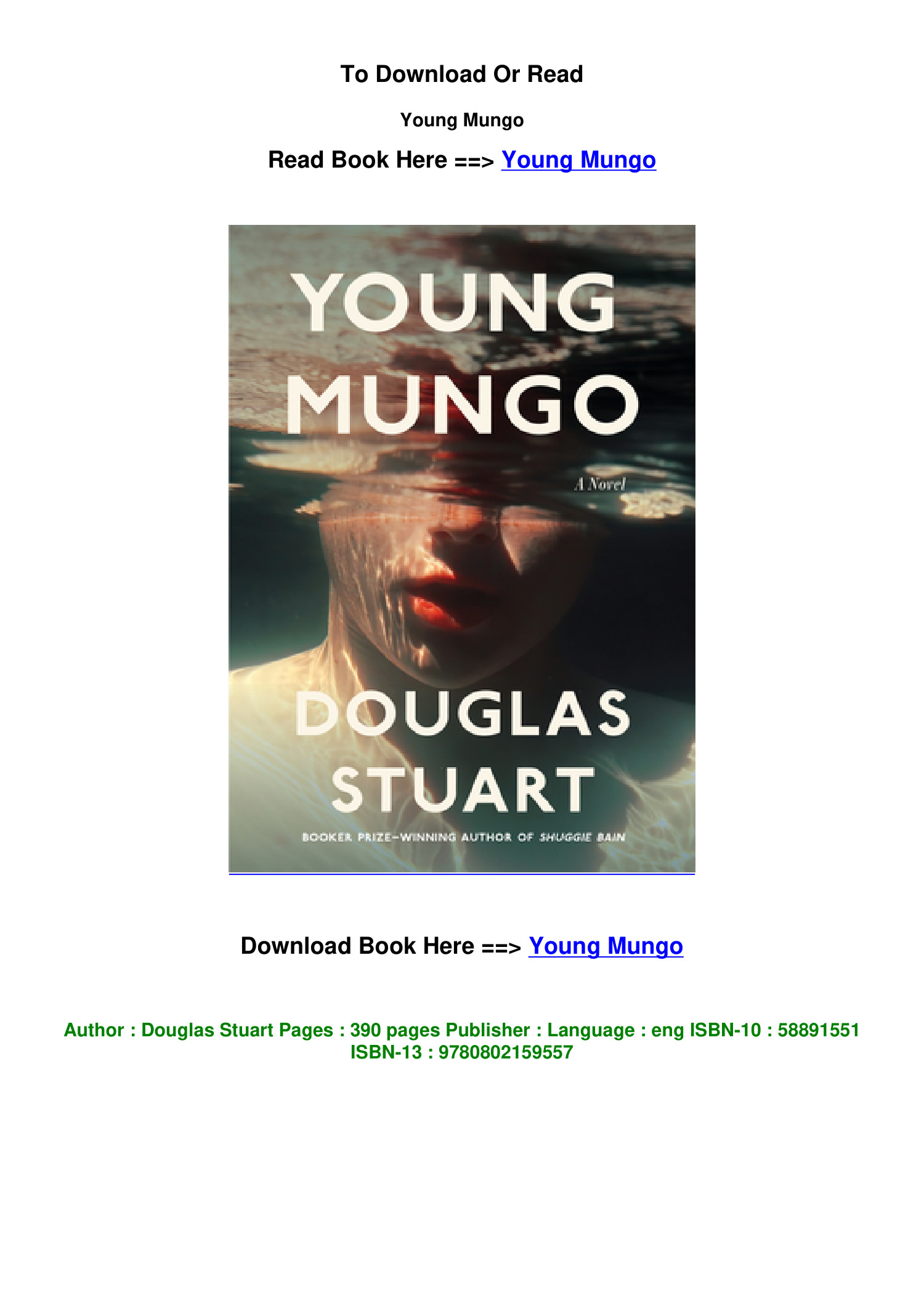Young Mungo by Douglas Stuart, Paperback