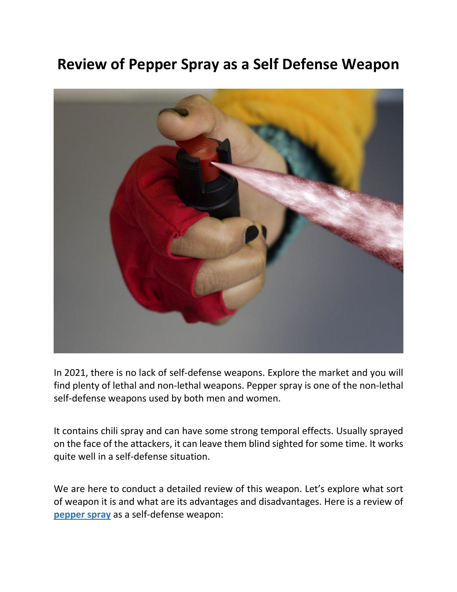 Review Of Pepper Spray As A Self Defense Weapon.pdf | DocDroid