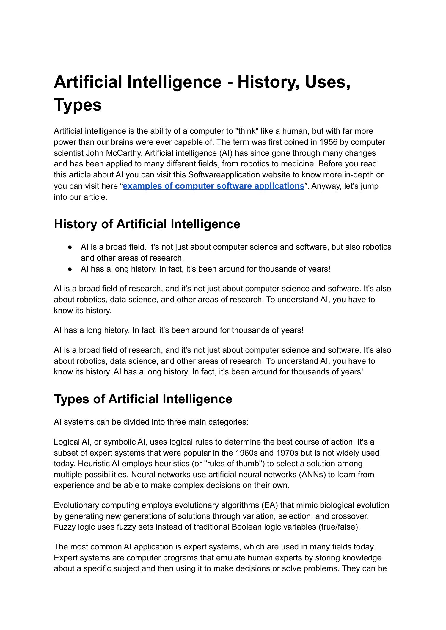 history of artificial intelligence research paper