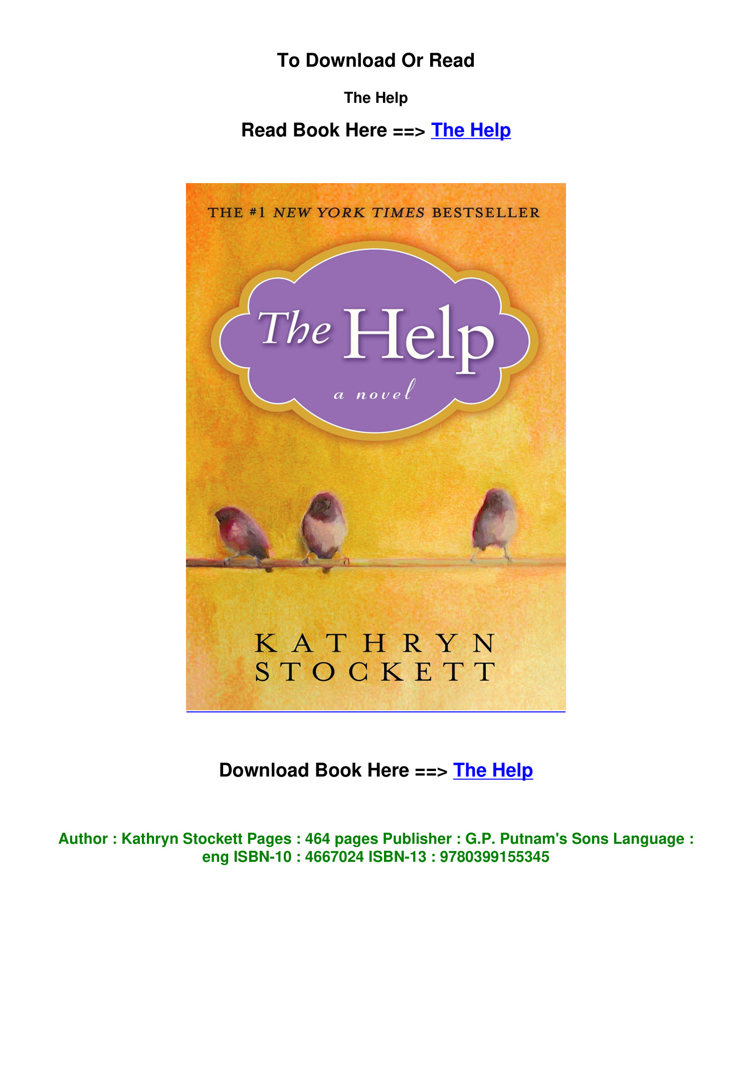ePub Download The Help By Kathryn Stockett.pdf