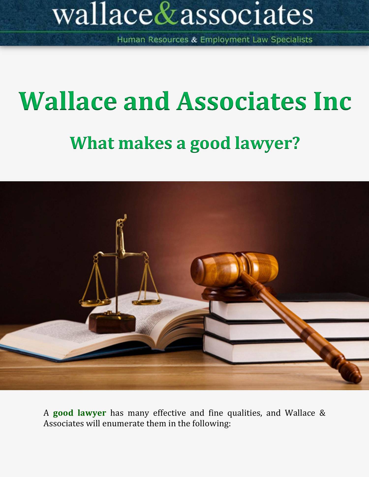 What makes a good lawyer by Wallace and Associates Inc.pdf DocDroid
