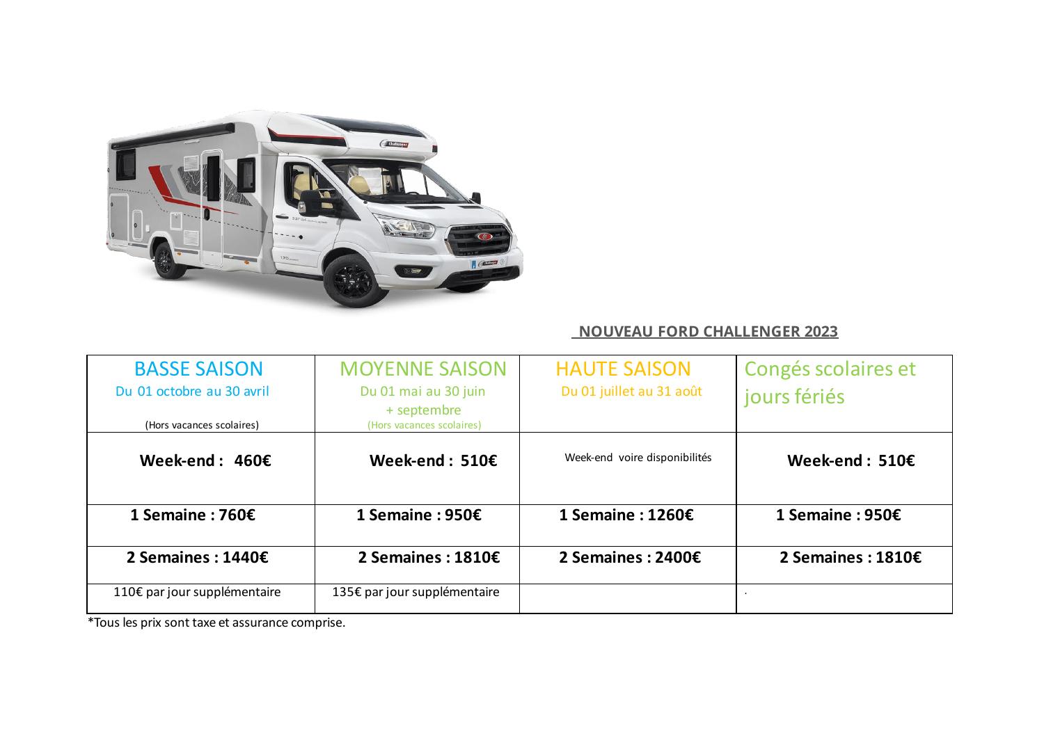 tarif location camping car islande