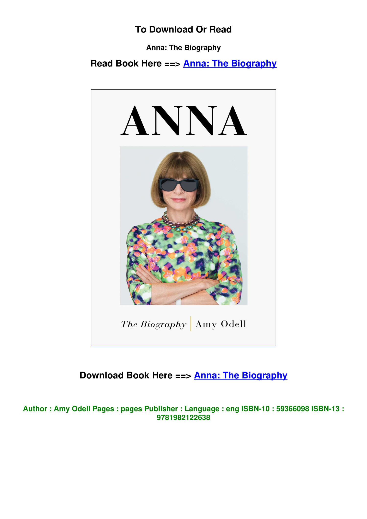 ePub Download Anna The Biography by Amy Odell.pdf | DocDroid