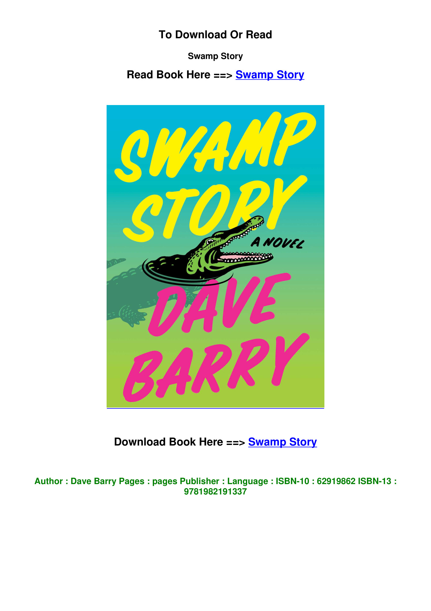 Download pdf Swamp Story by Dave Barry.pdf | DocDroid