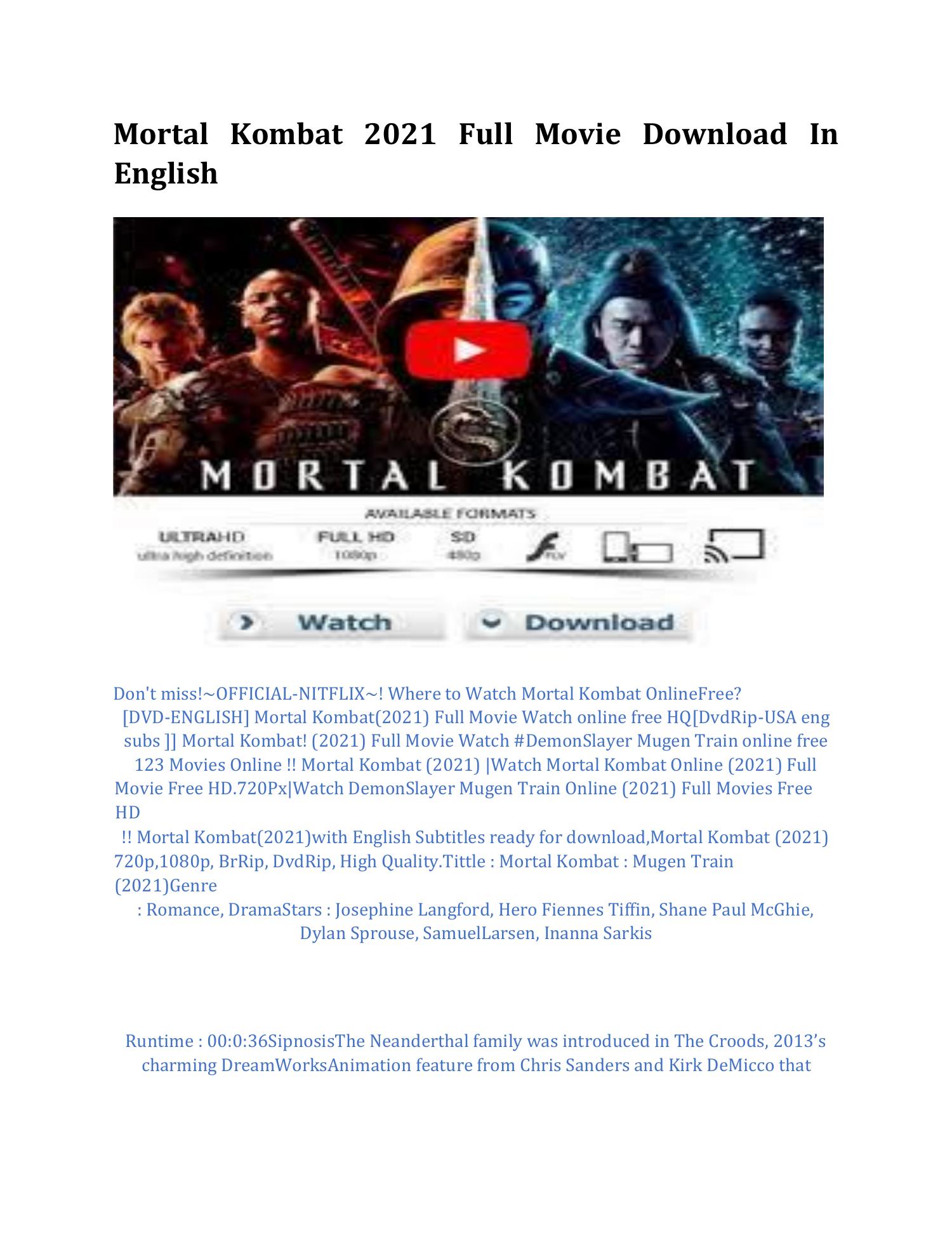 mortal kombat 2021 full movie download in english.pdf DocDroid