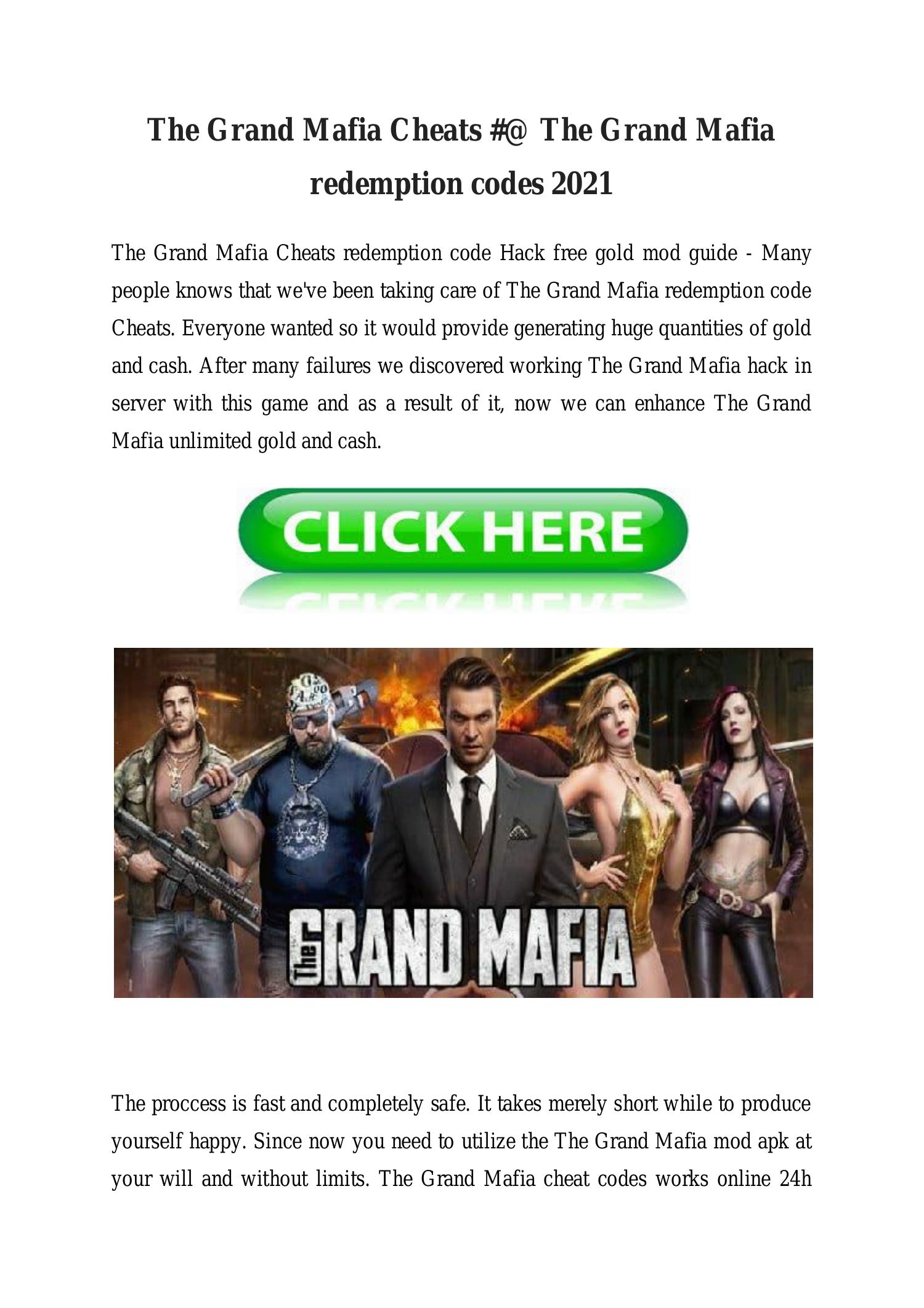 The Grand Mafia Cheats The Grand Mafia redemption codes 2021.pdf