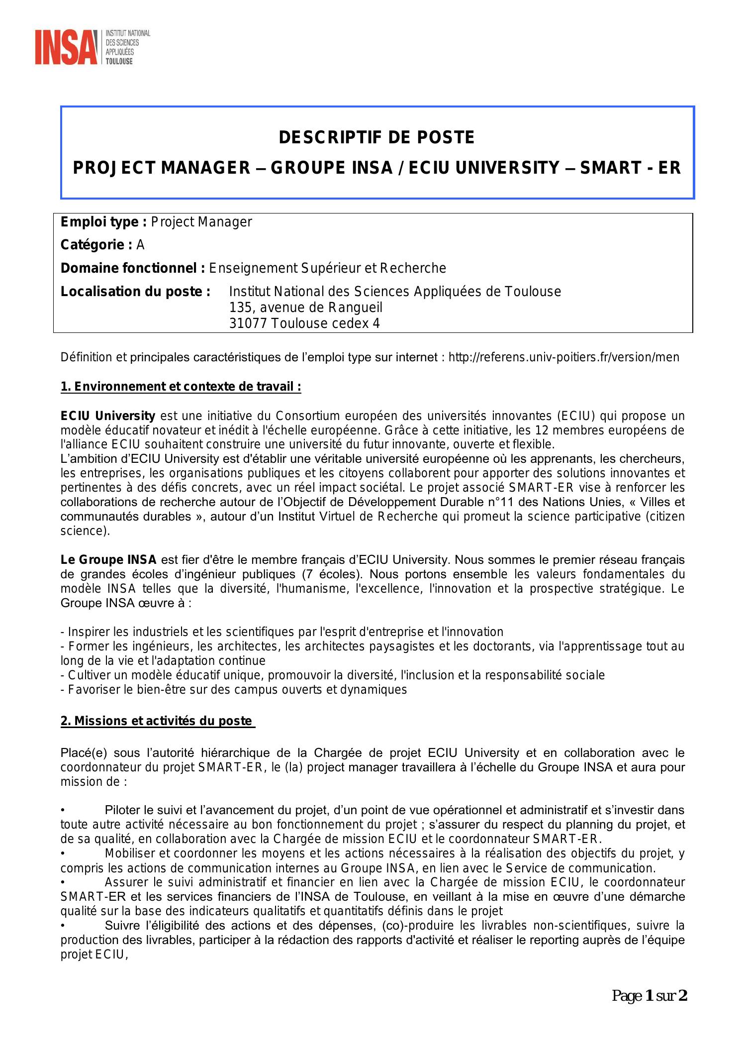 FICHE DE POSTE  PROJECT MANAGER  GROUPE INSA  ECIU11.pdf  DocDroid