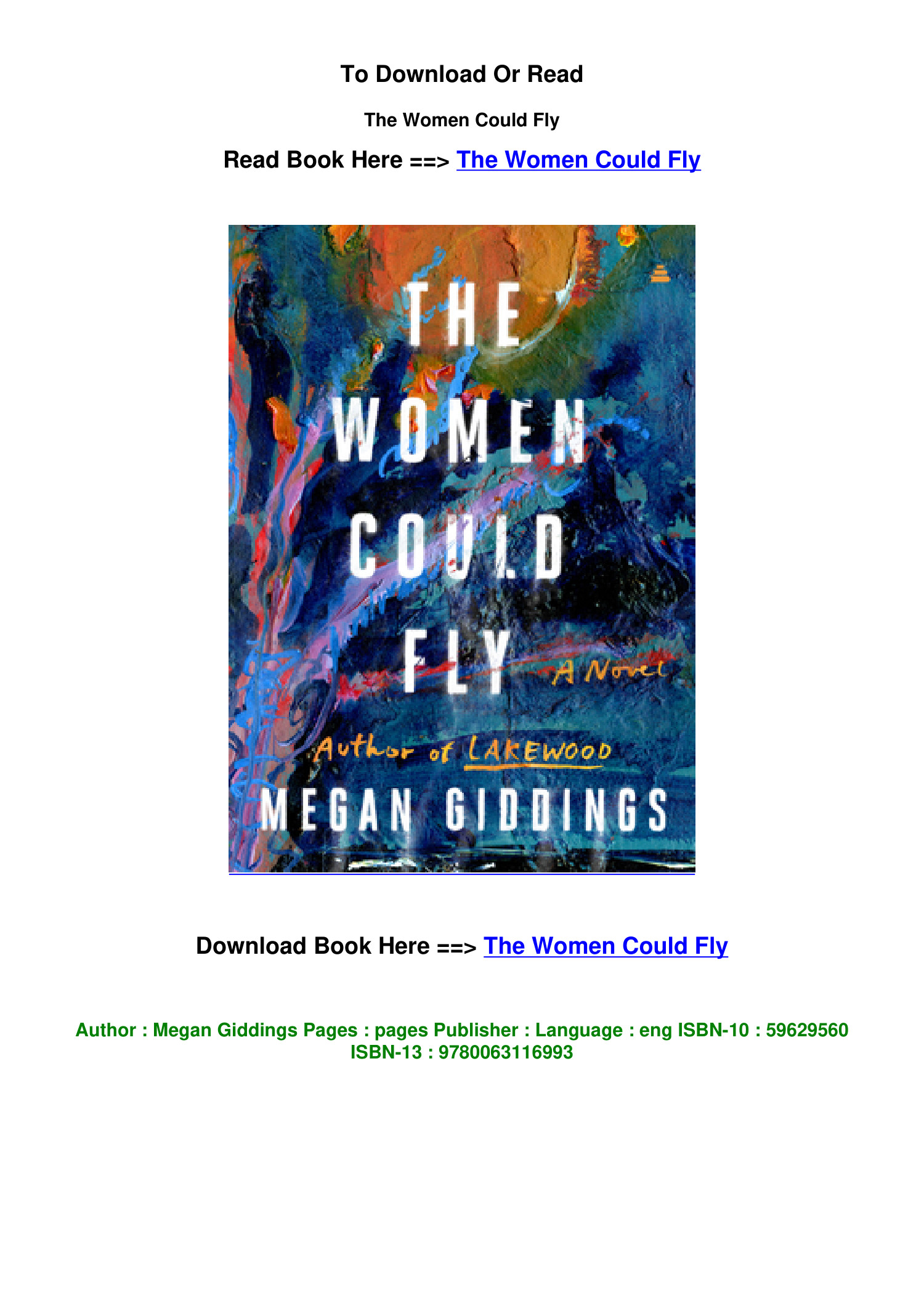 The Women Could Fly by Megan Giddings