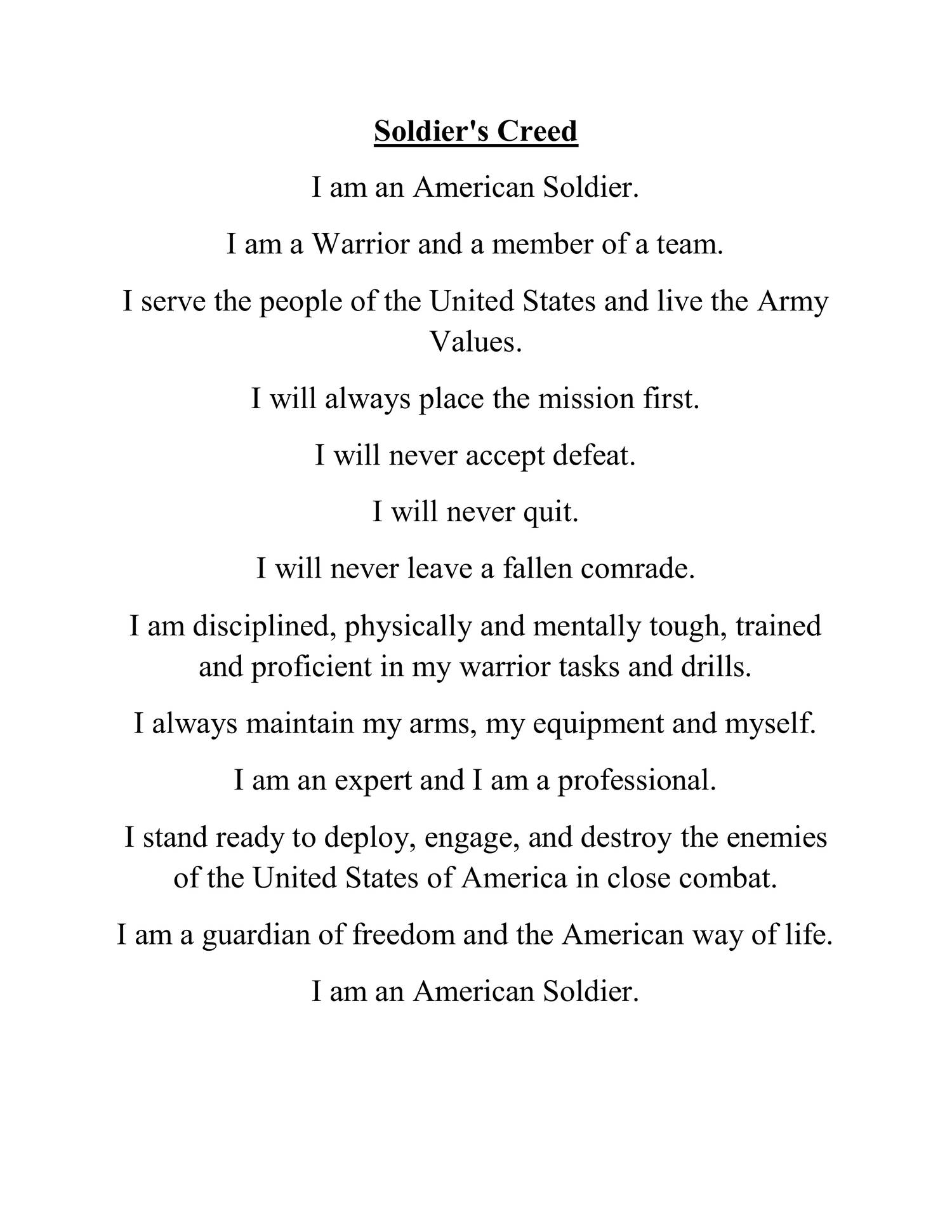 Soldier Creed pdf DocDroid