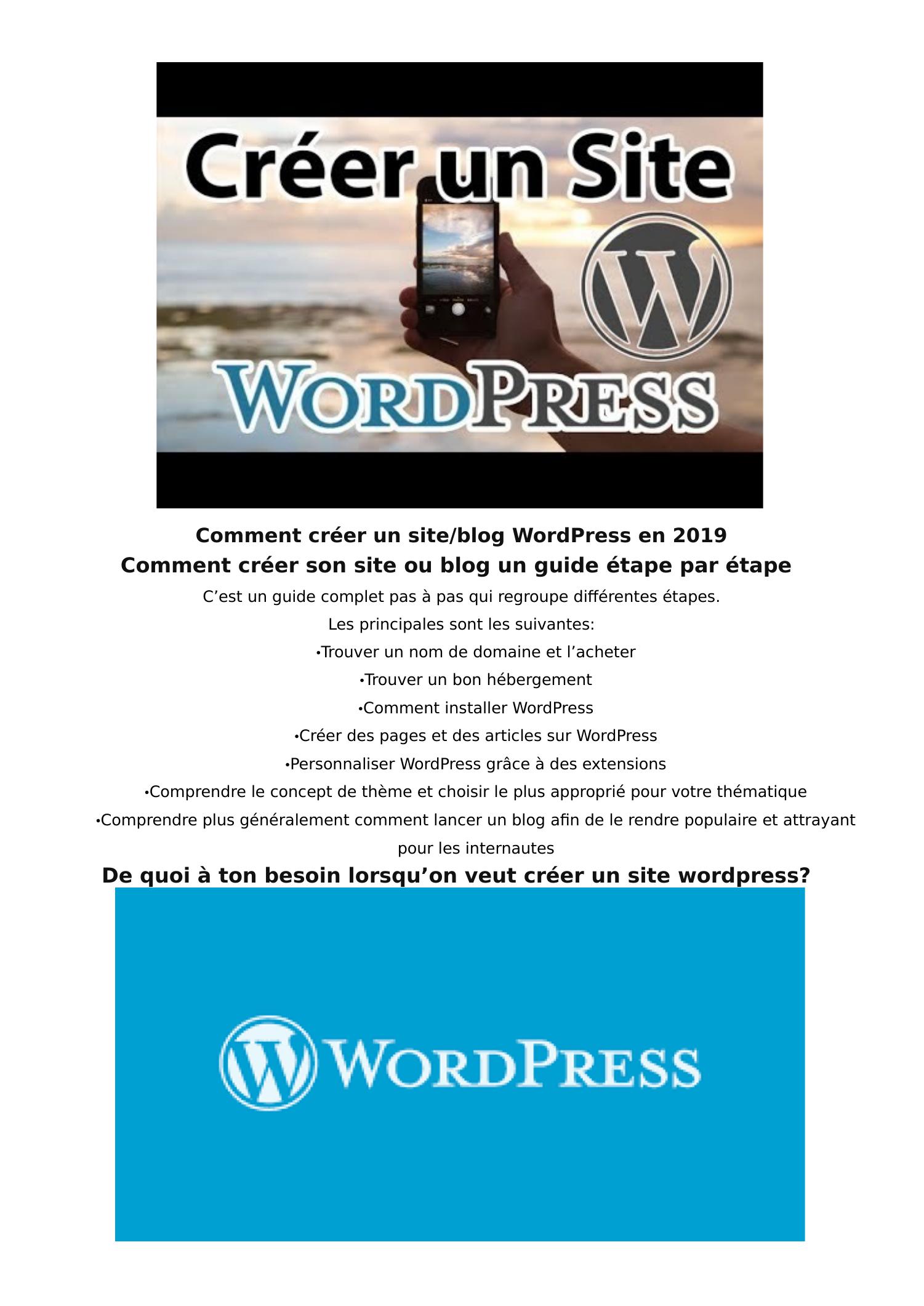 Comment Cr Er Un Site Wordpress En Pdf Docdroid