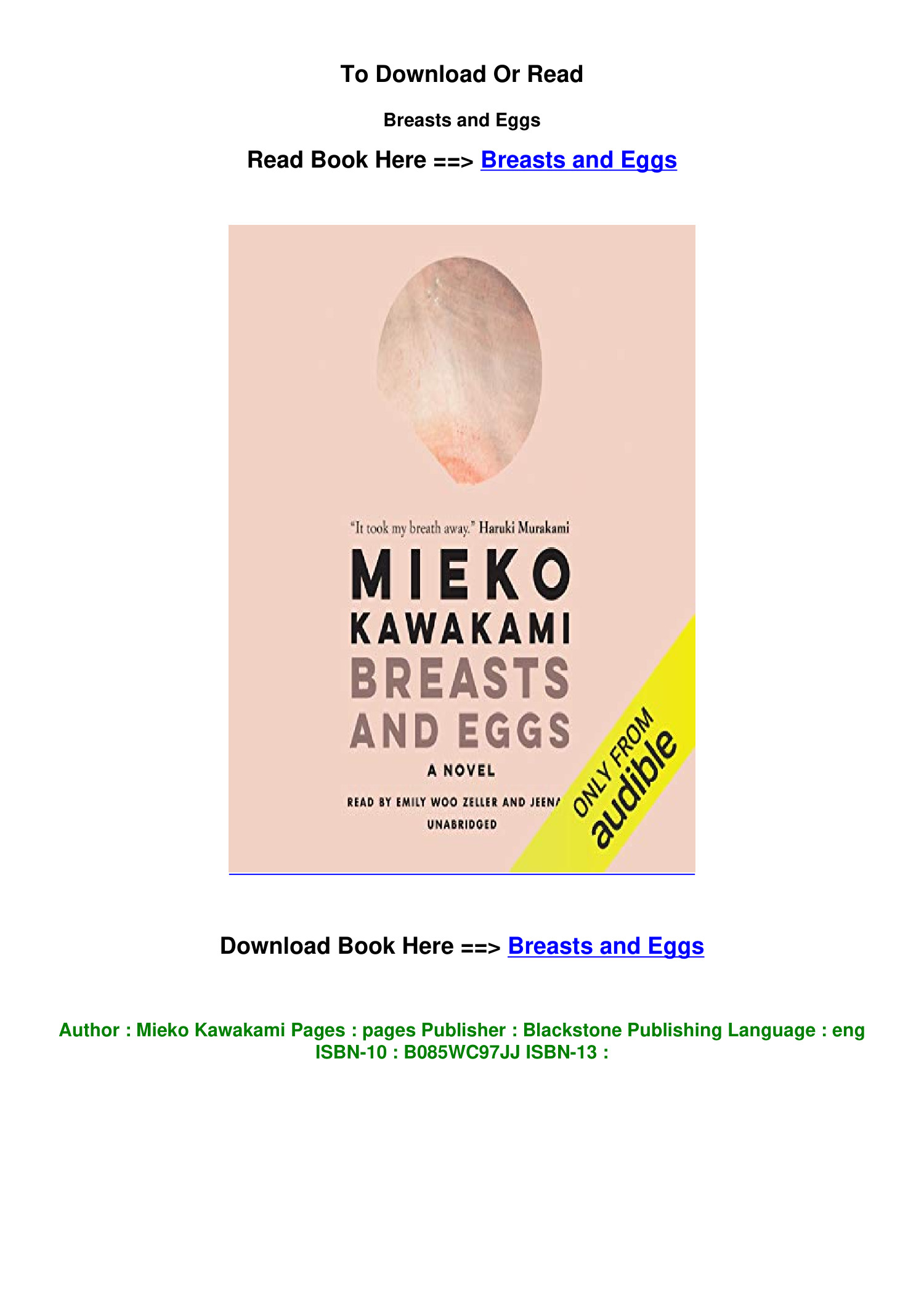 Epub Download Breasts And Eggs By Mieko Kawakami Pdf Docdroid