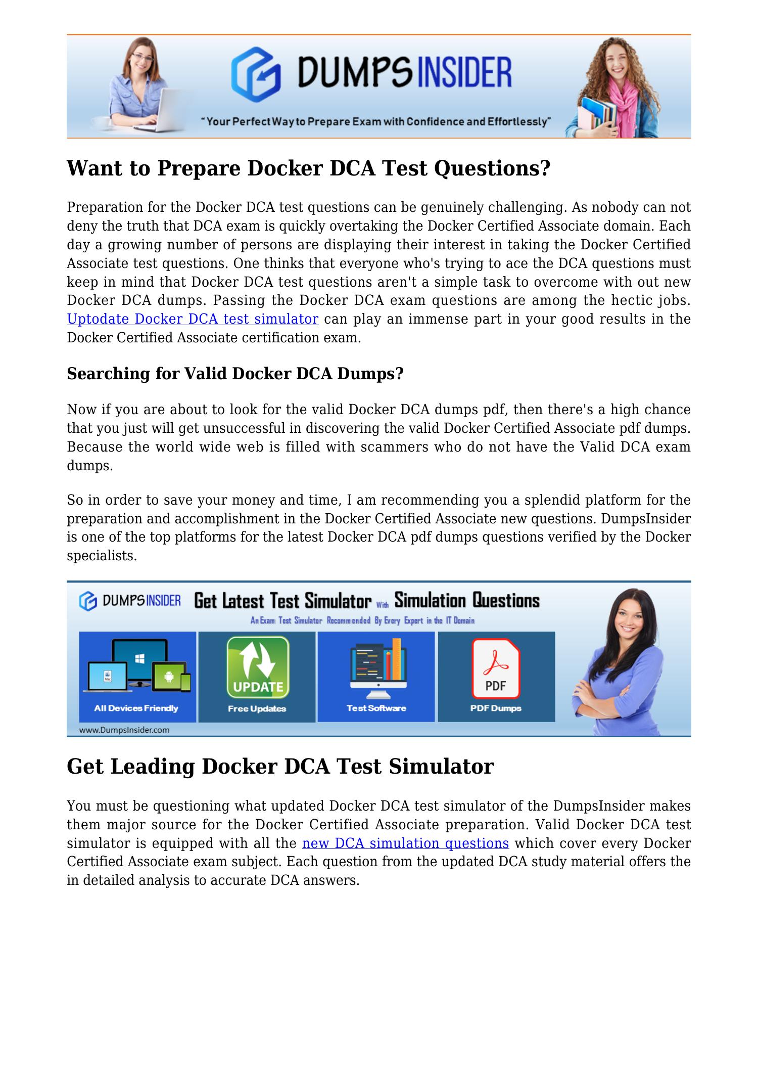 Valid DCA Test Pdf