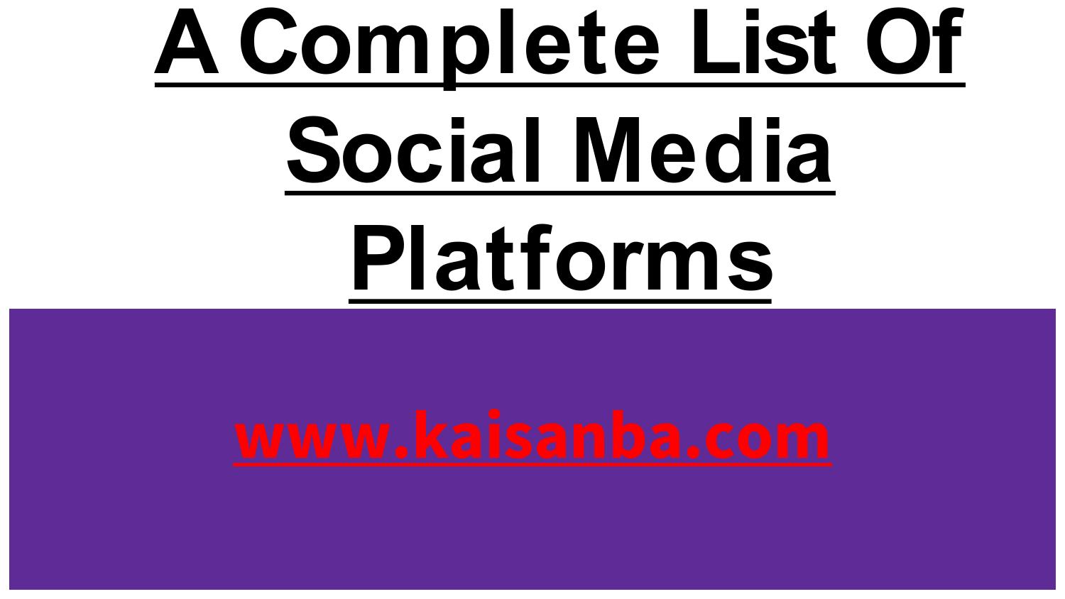 A Complete List Of Social Media Platforms.pdf DocDroid