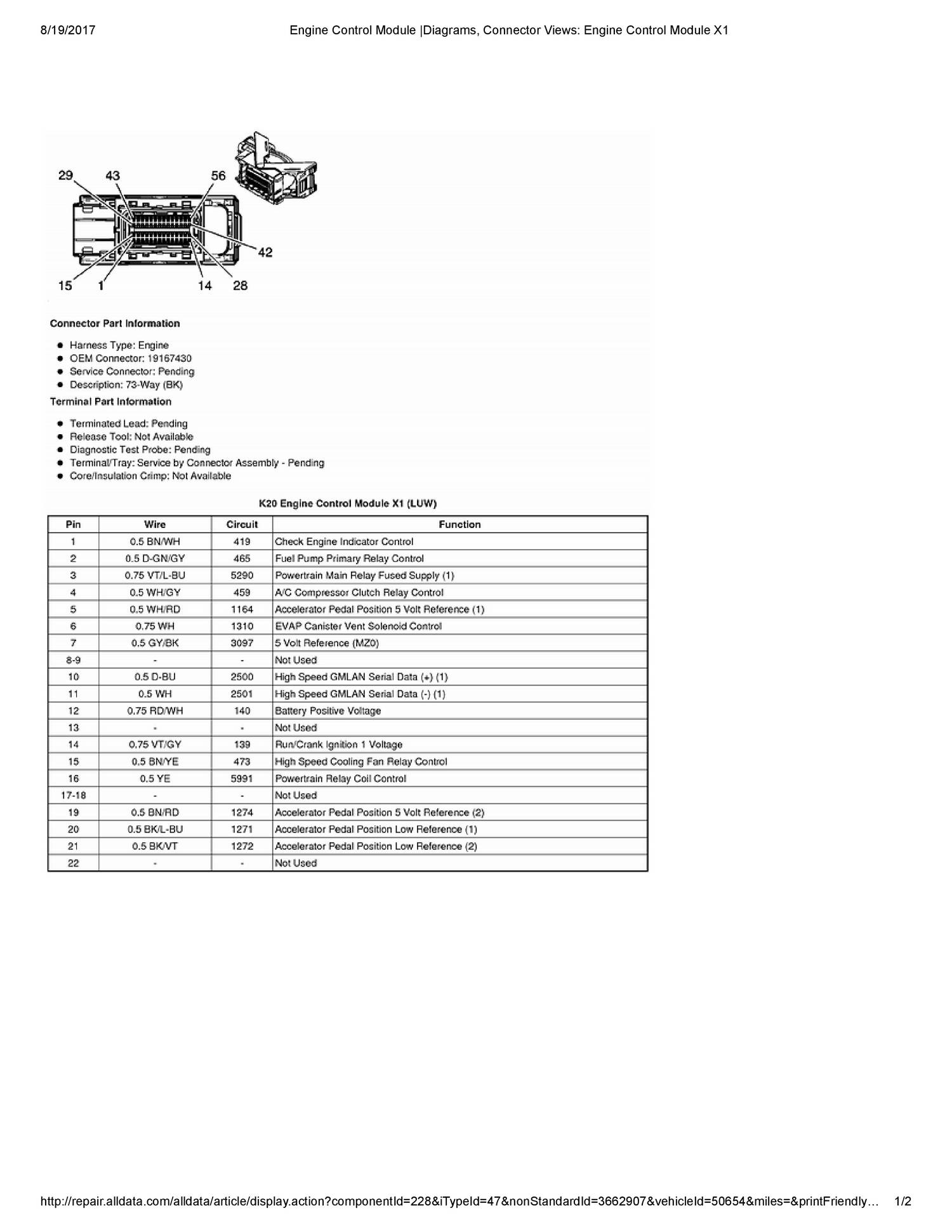 Engine Control Module _Diagrams, Connector Views_ Engine Control Module ...