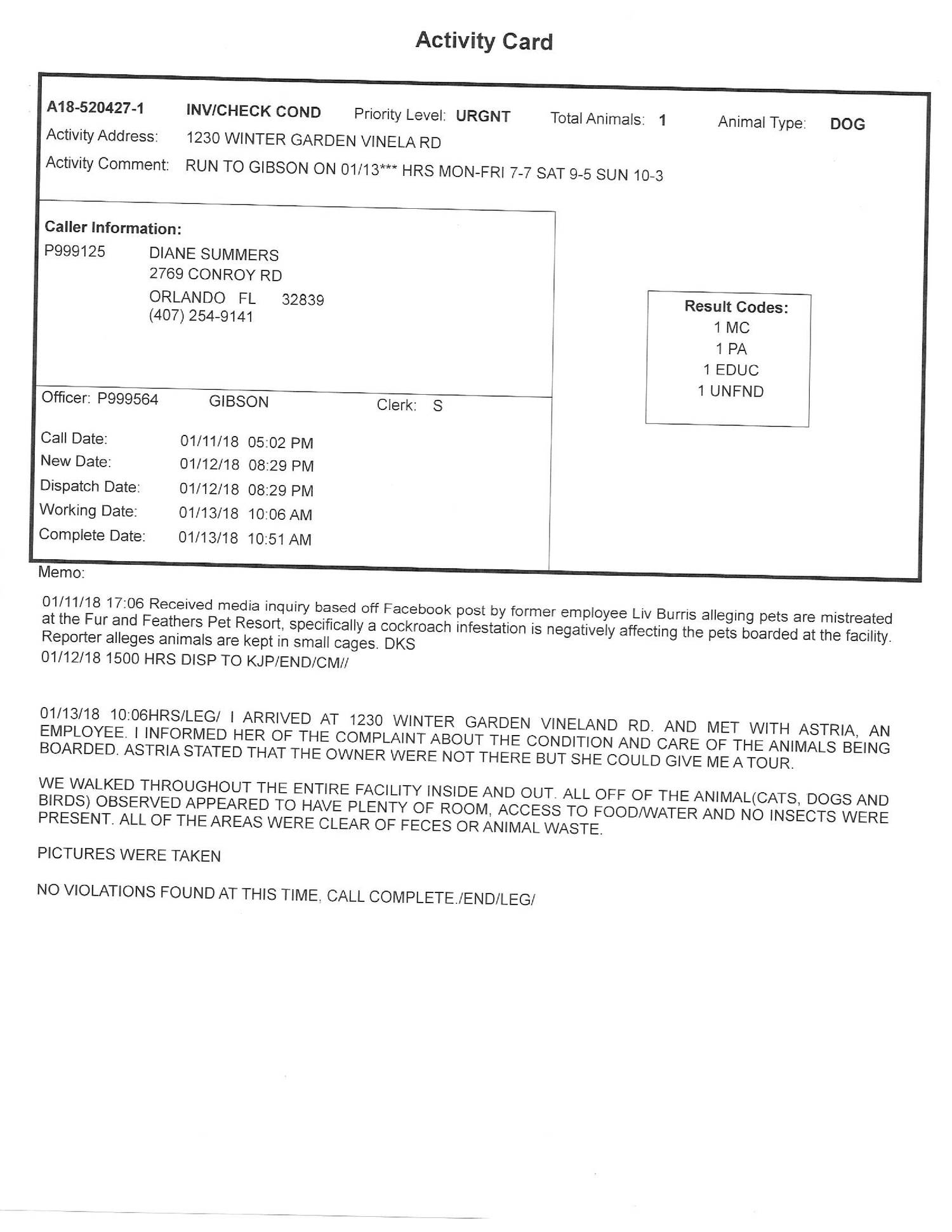 Inspection Report