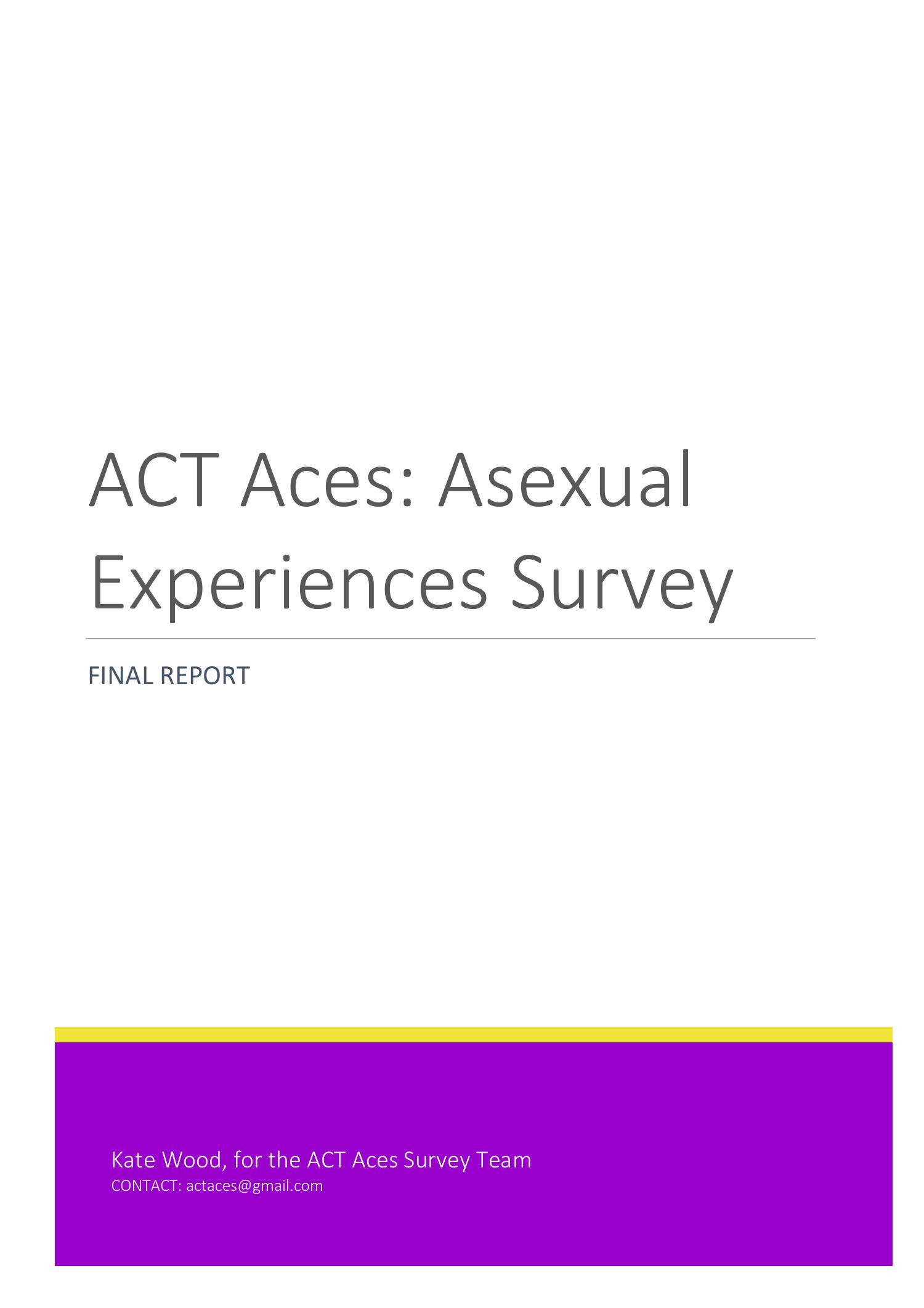 Act Aces Asexual Experiences Survey Final Report Pdf Docdroid