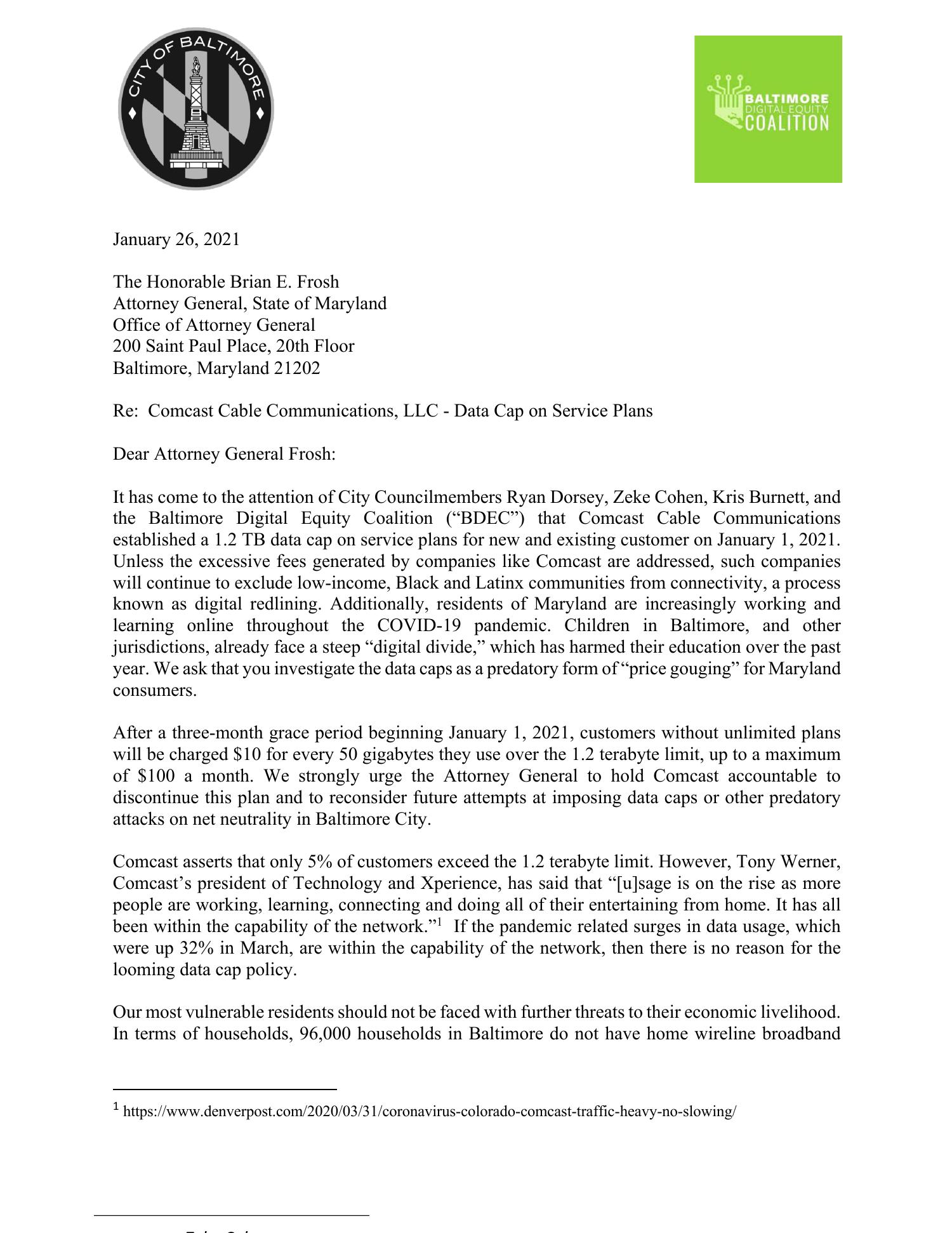 City council Comcast Letter to Brian Frosh.pdf | DocDroid