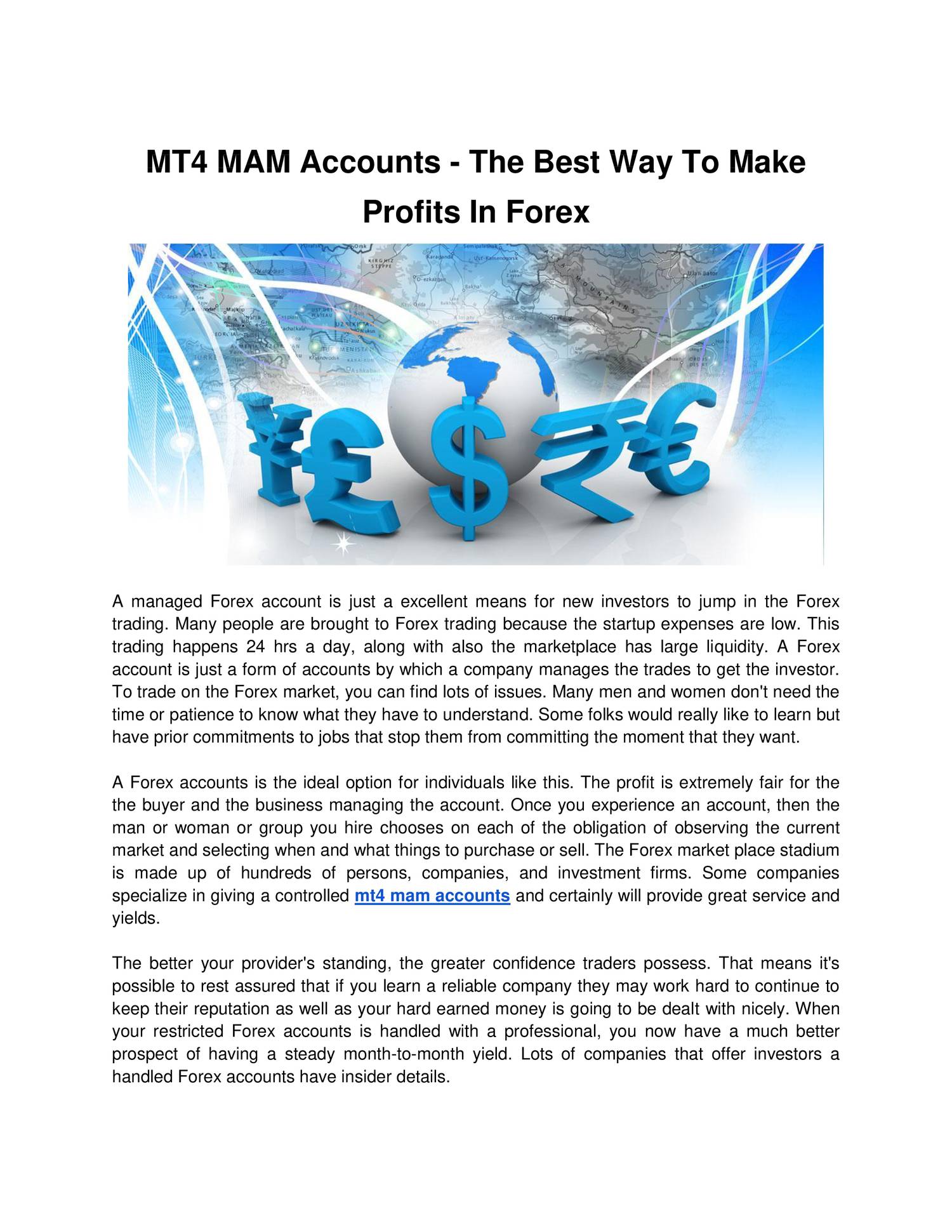 Mt4 Mam Accounts The Best Way To Make Profits In Forex Docx Docdroid - 