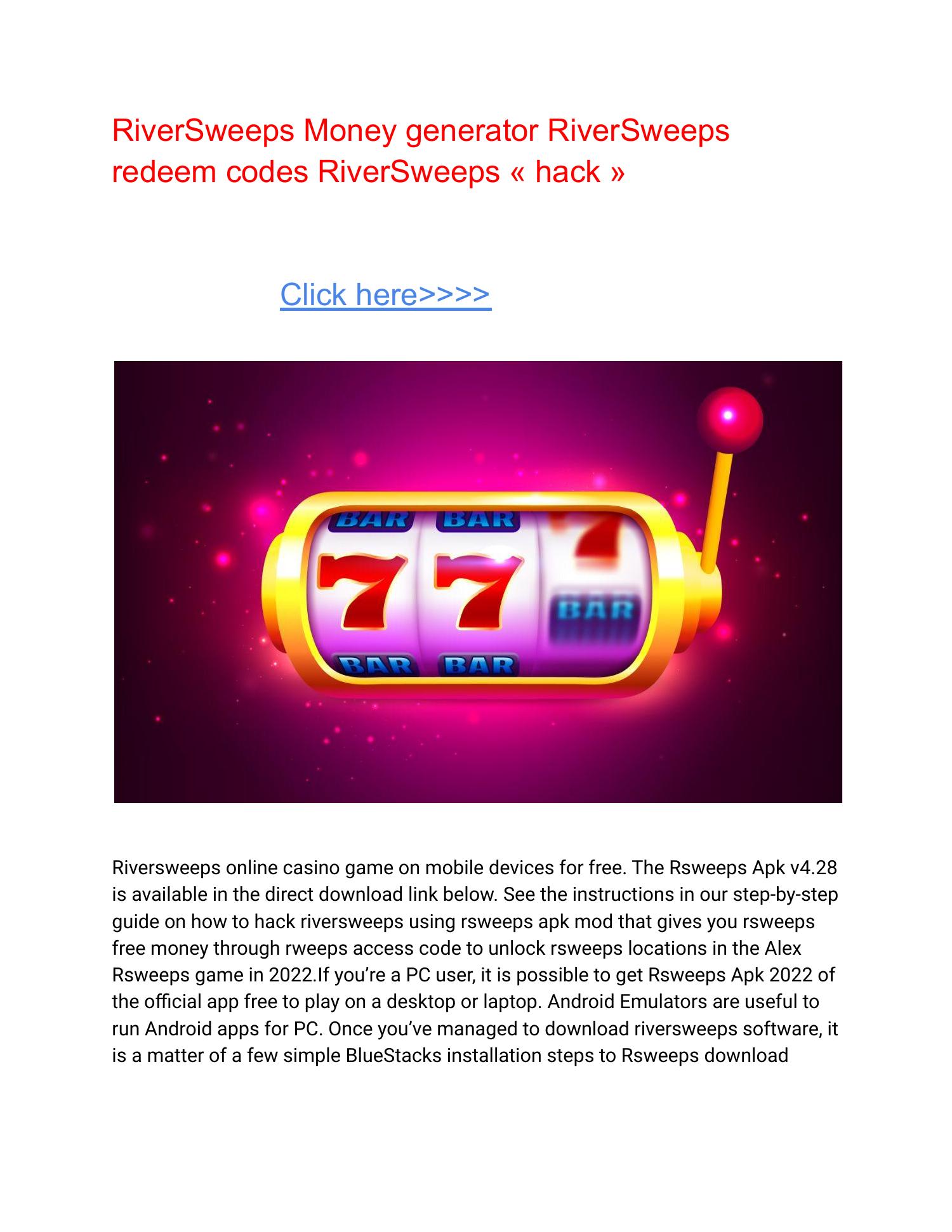 RiverSweeps Money generator RiverSweeps redeem codes RiverSweeps « hack