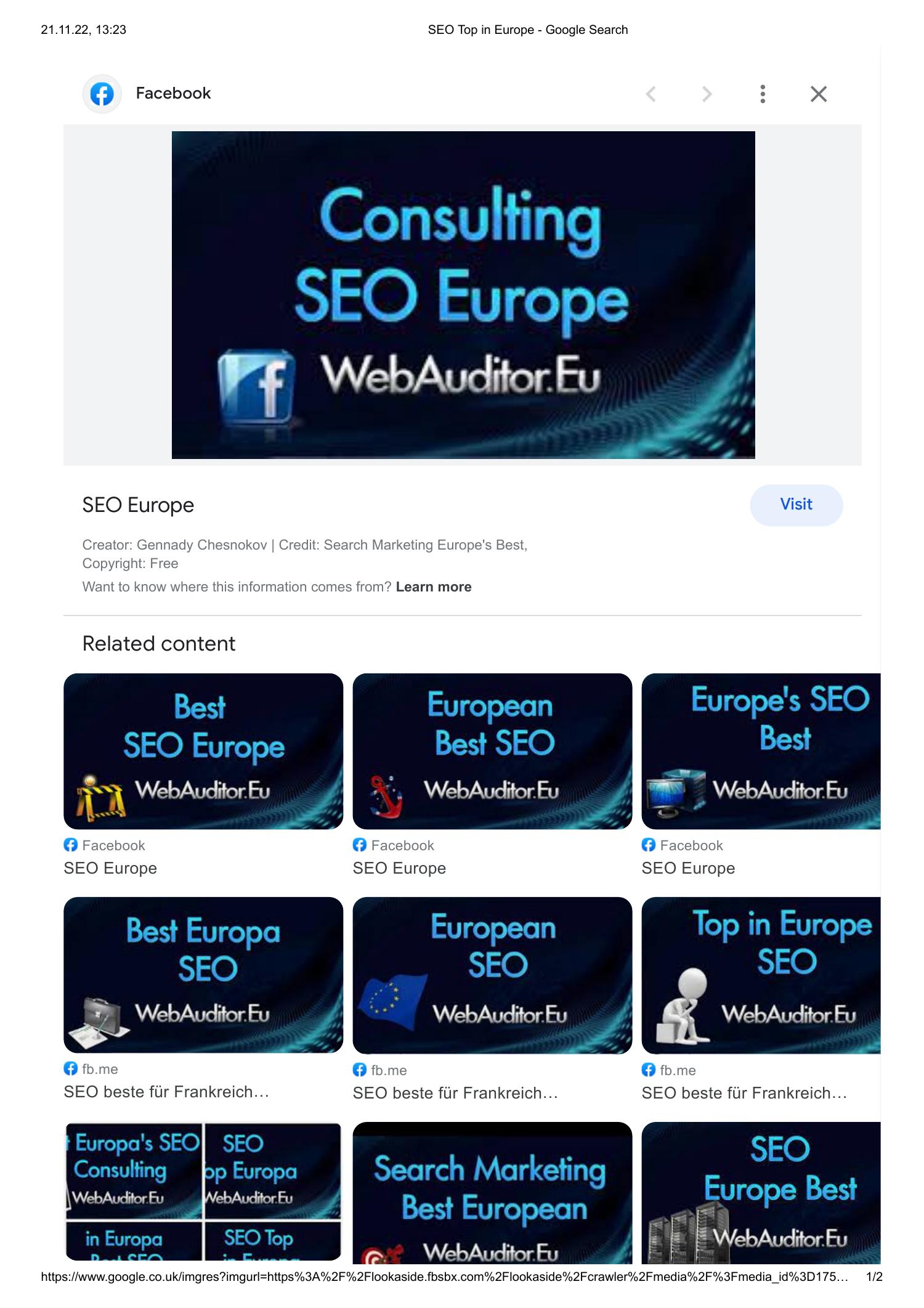 SEO Top In Europe - Google #WebAuditor.Eu Consulting For European ...