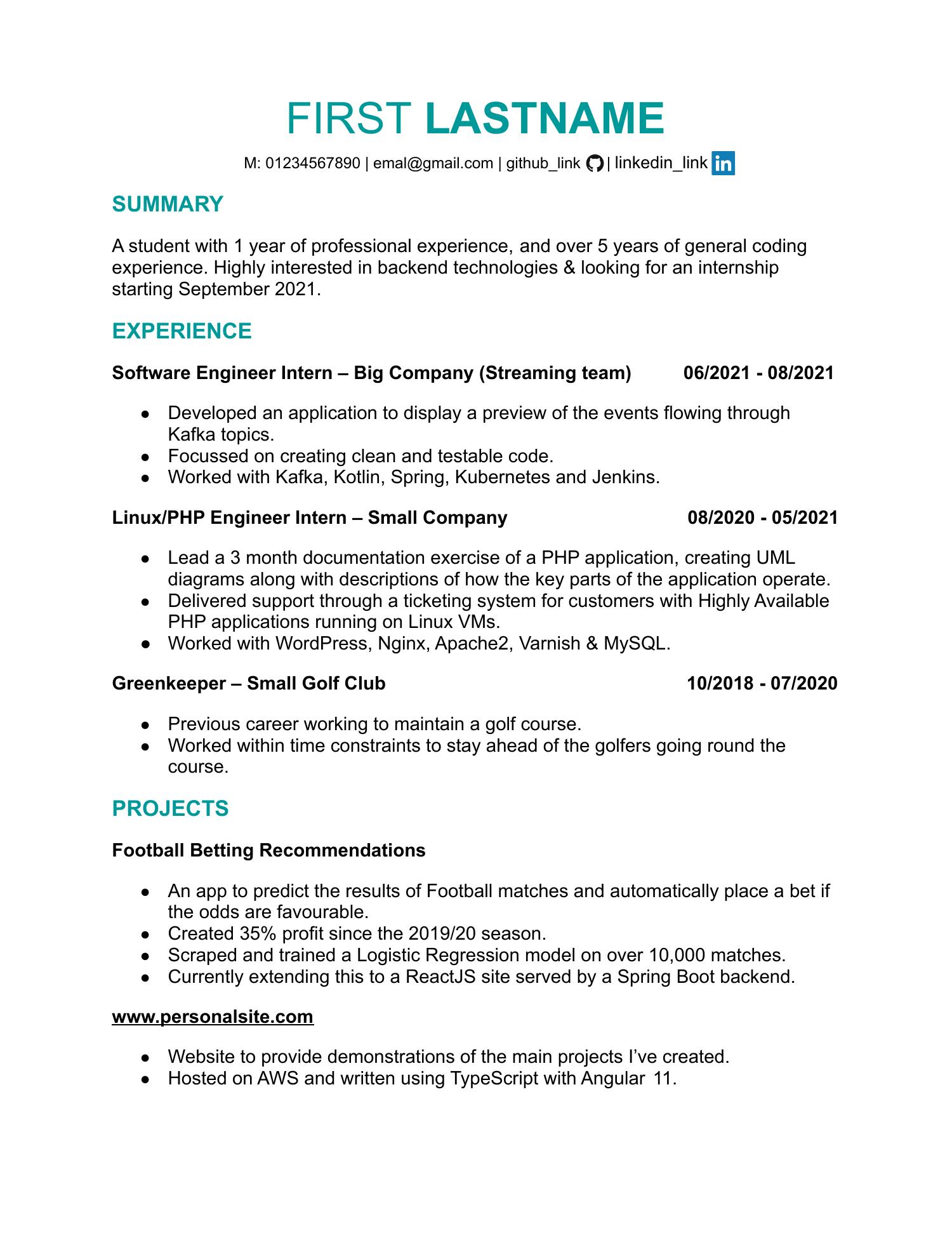 Copy of Anonymised CV.pdf | DocDroid