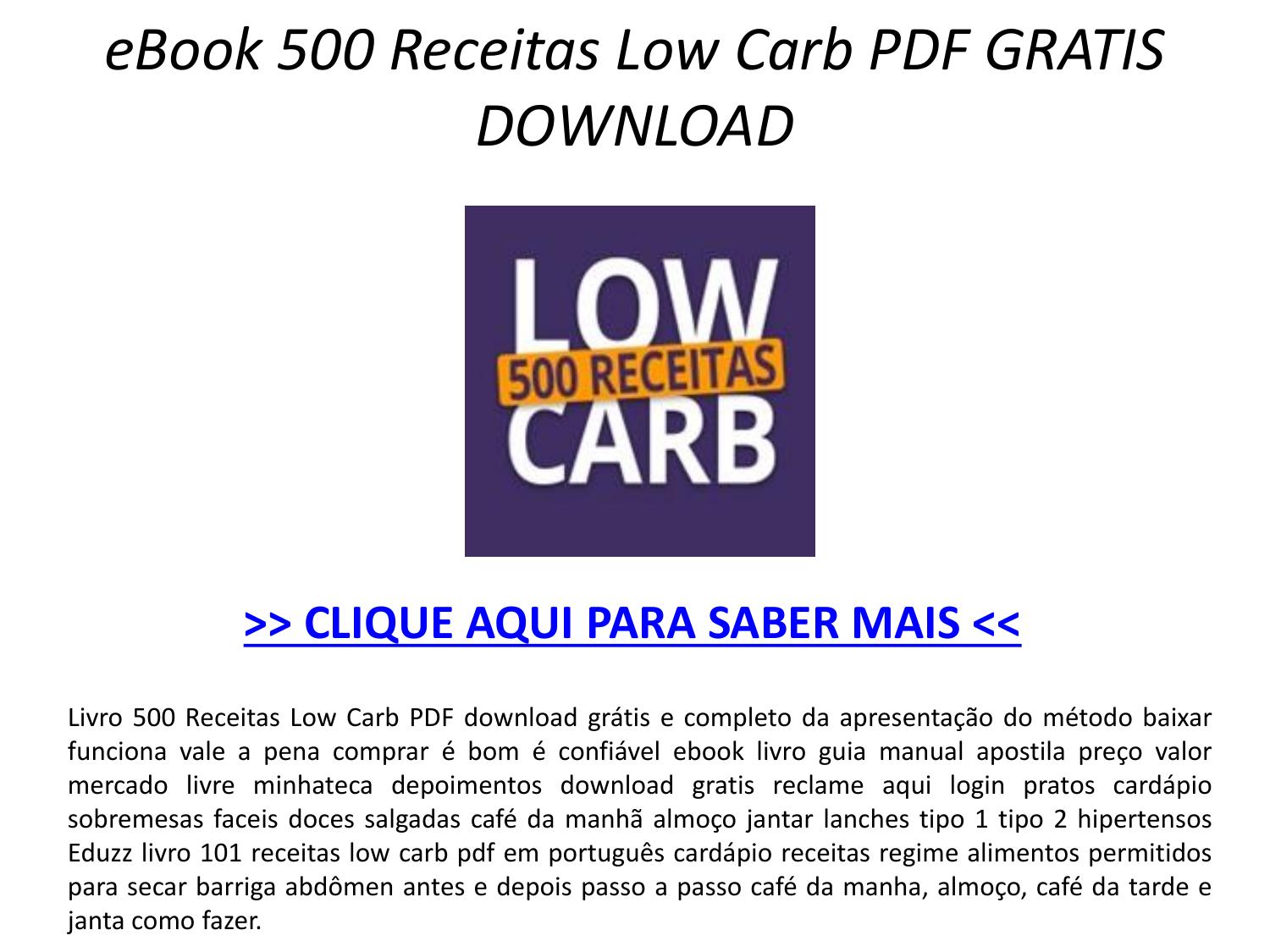 500 Receitas Low Carb Pdf Download Gratis Ebookpptx