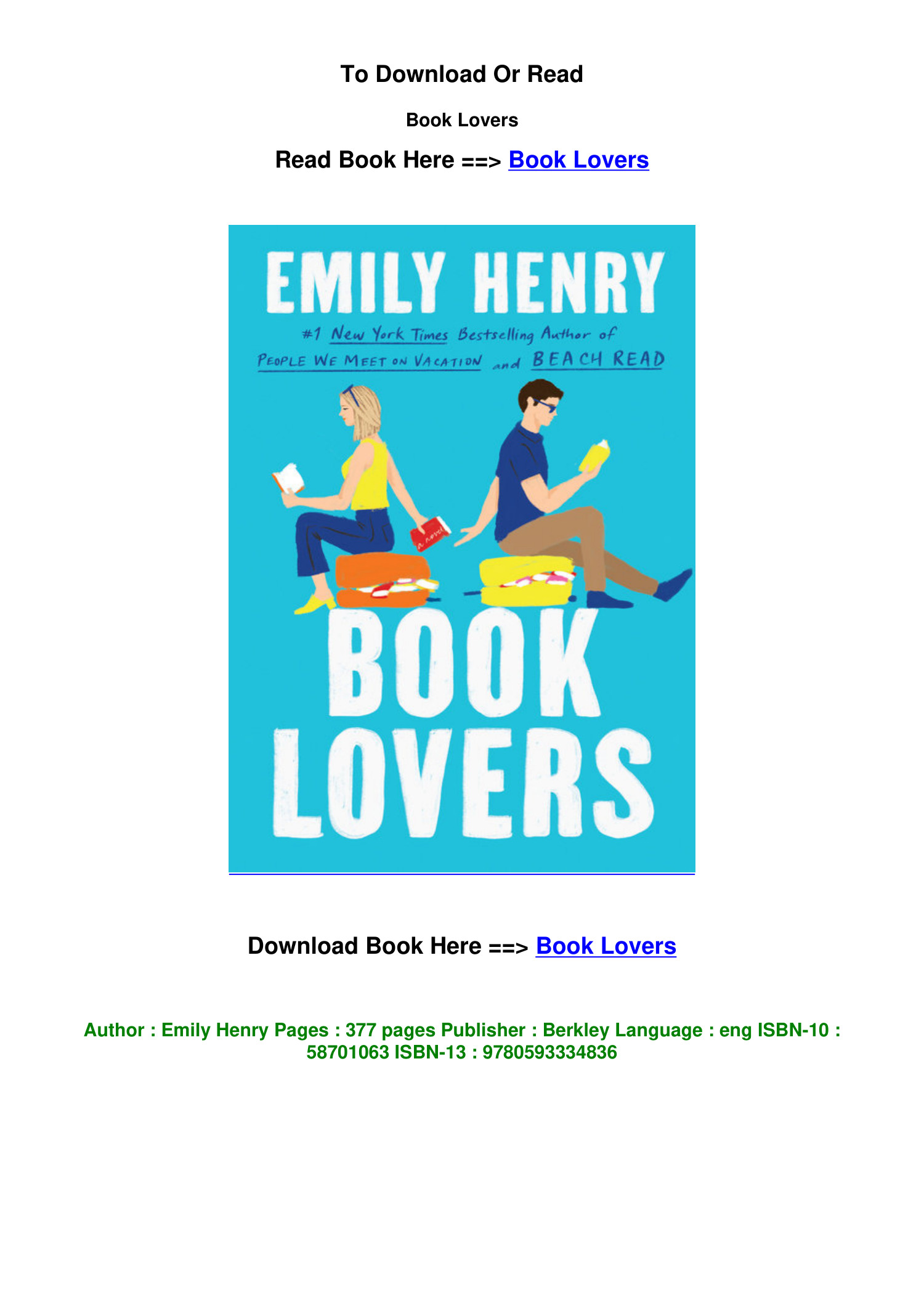 Download PDF Book Lovers by Emily Henry.pdf