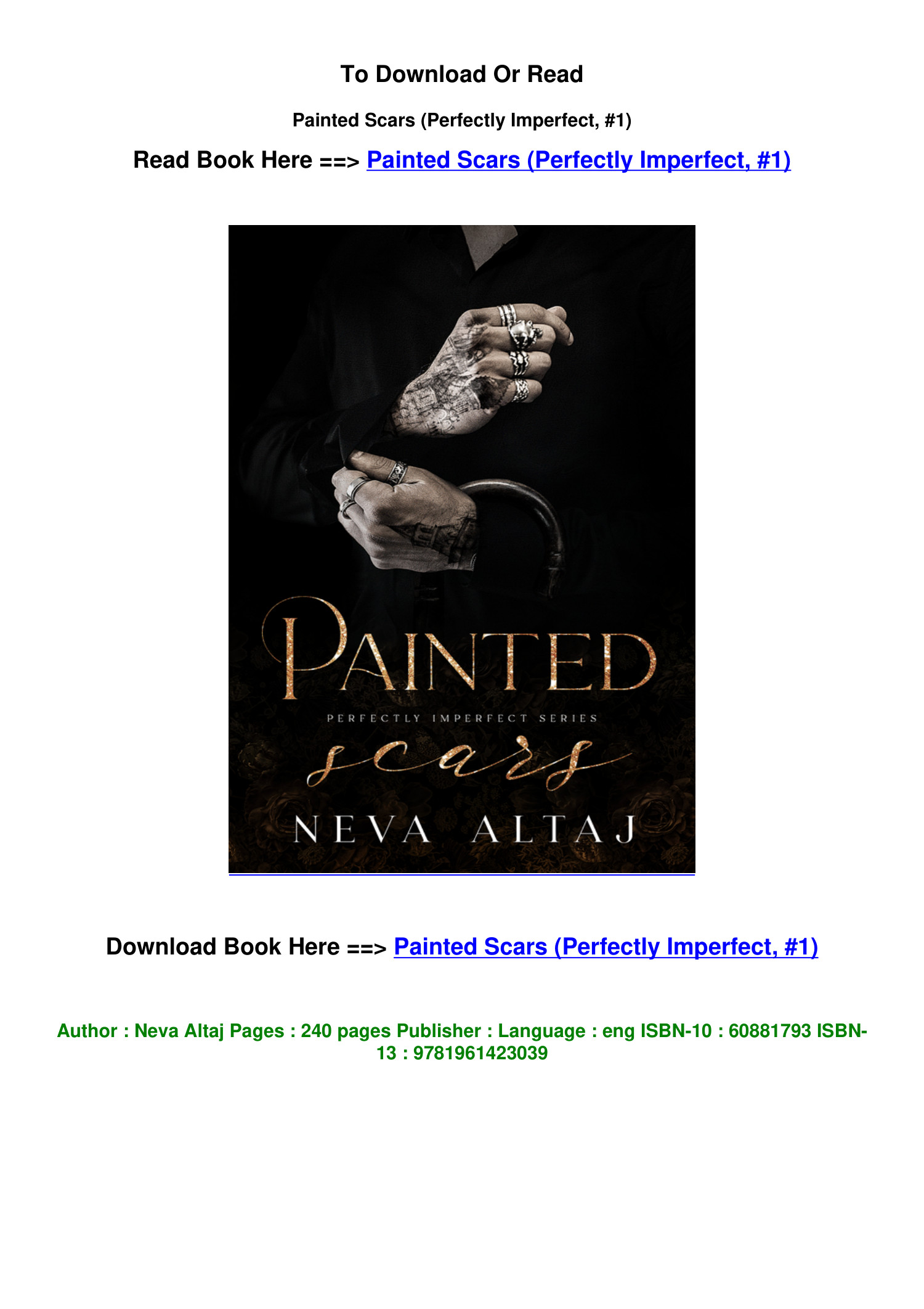 khc) download Pdf Painted Scars (Perfectly Imperfect, #1) BY Neva Altaj  (ji8) - Collection