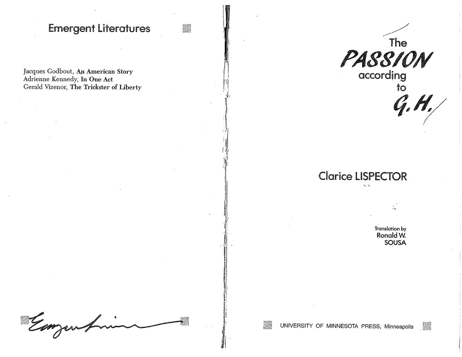 the passion according to gh by clarice lispector