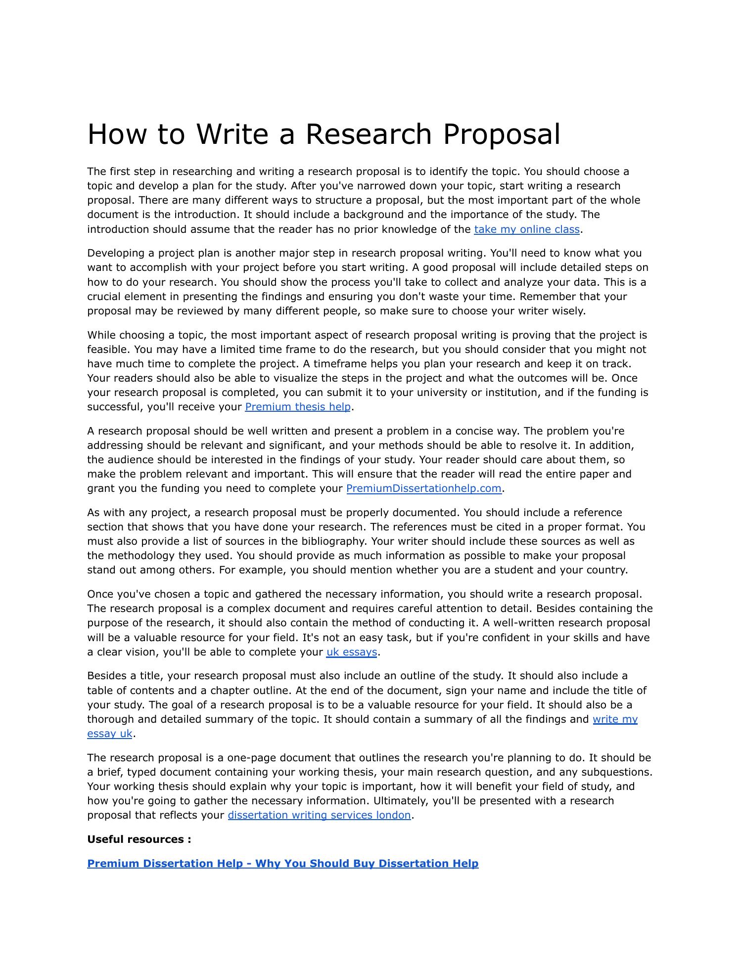 how to write proposal research pdf