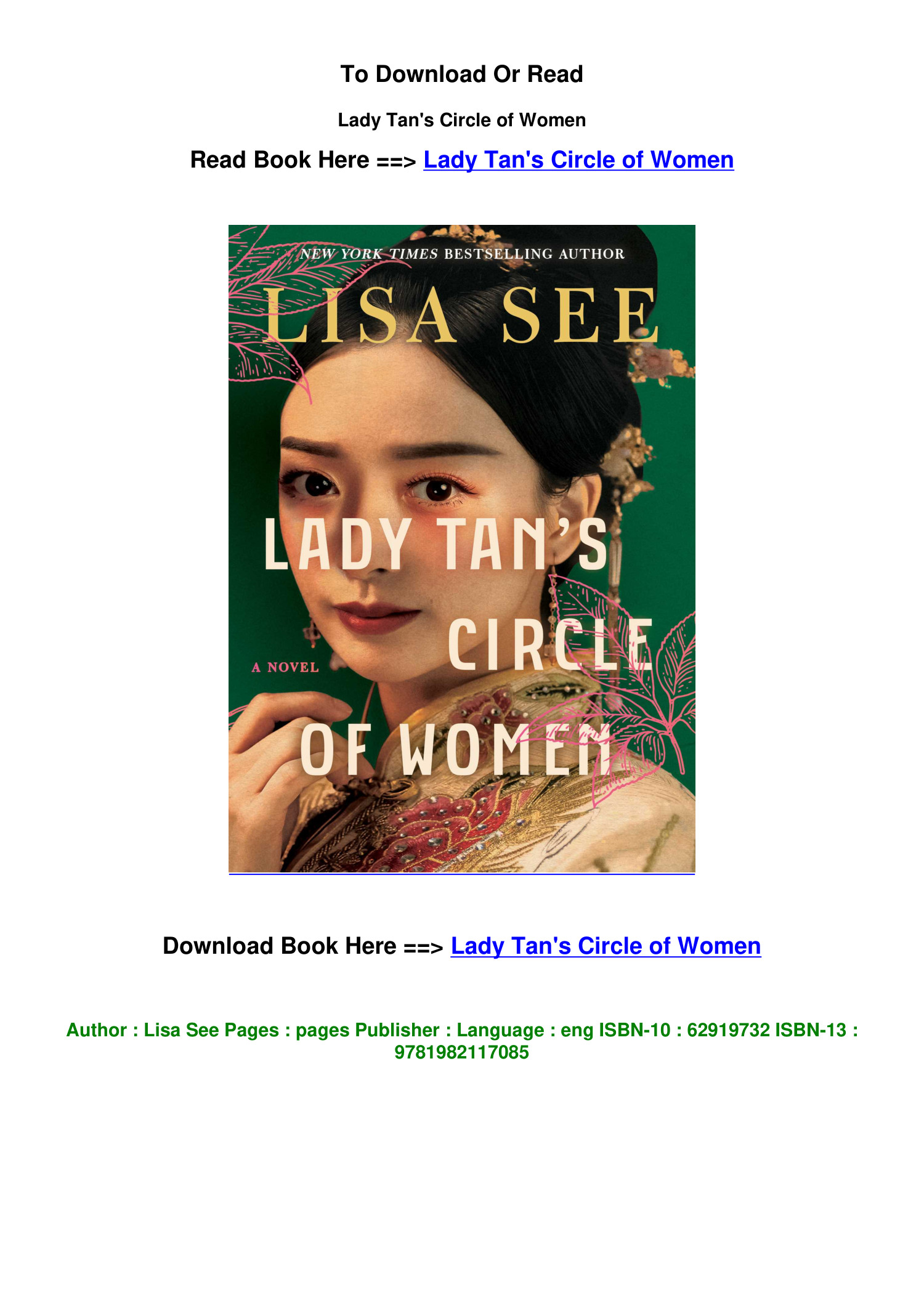 PDF Download Lady Tan s Circle of Women BY Lisa See.pdf | DocDroid