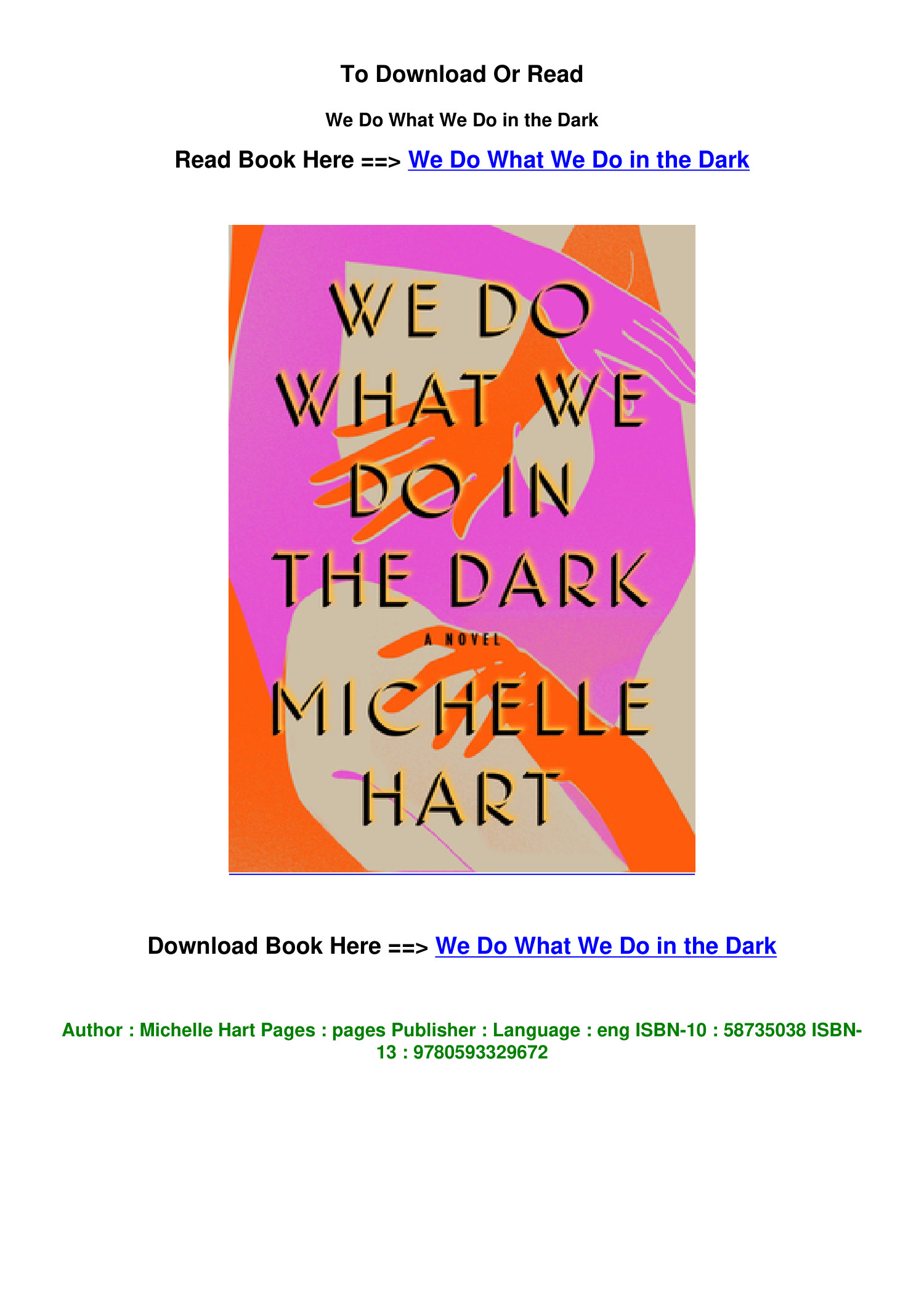 Download Epub We Do What We Do In The Dark By Michelle Hart Pdf Docdroid