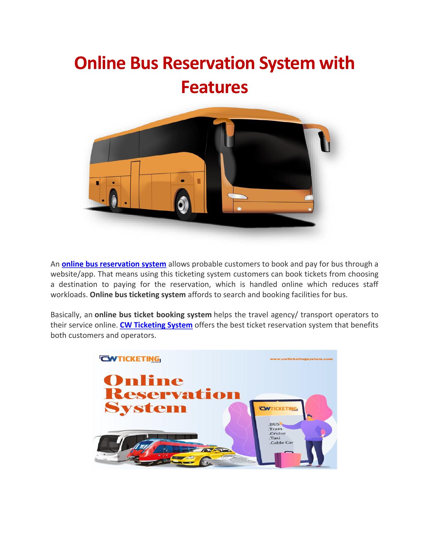 online bus reservation literature review