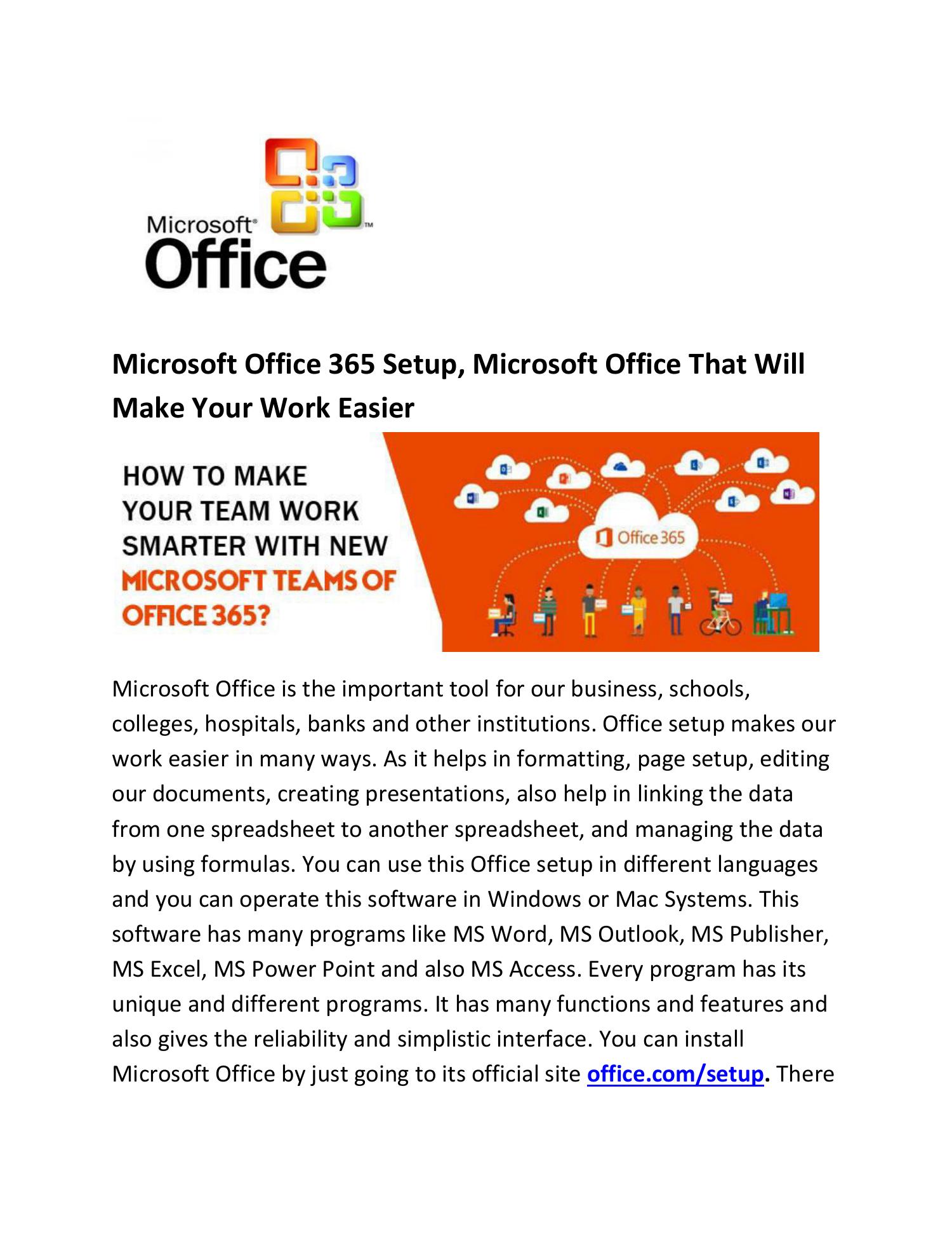 microsoft office 365 desktop setup