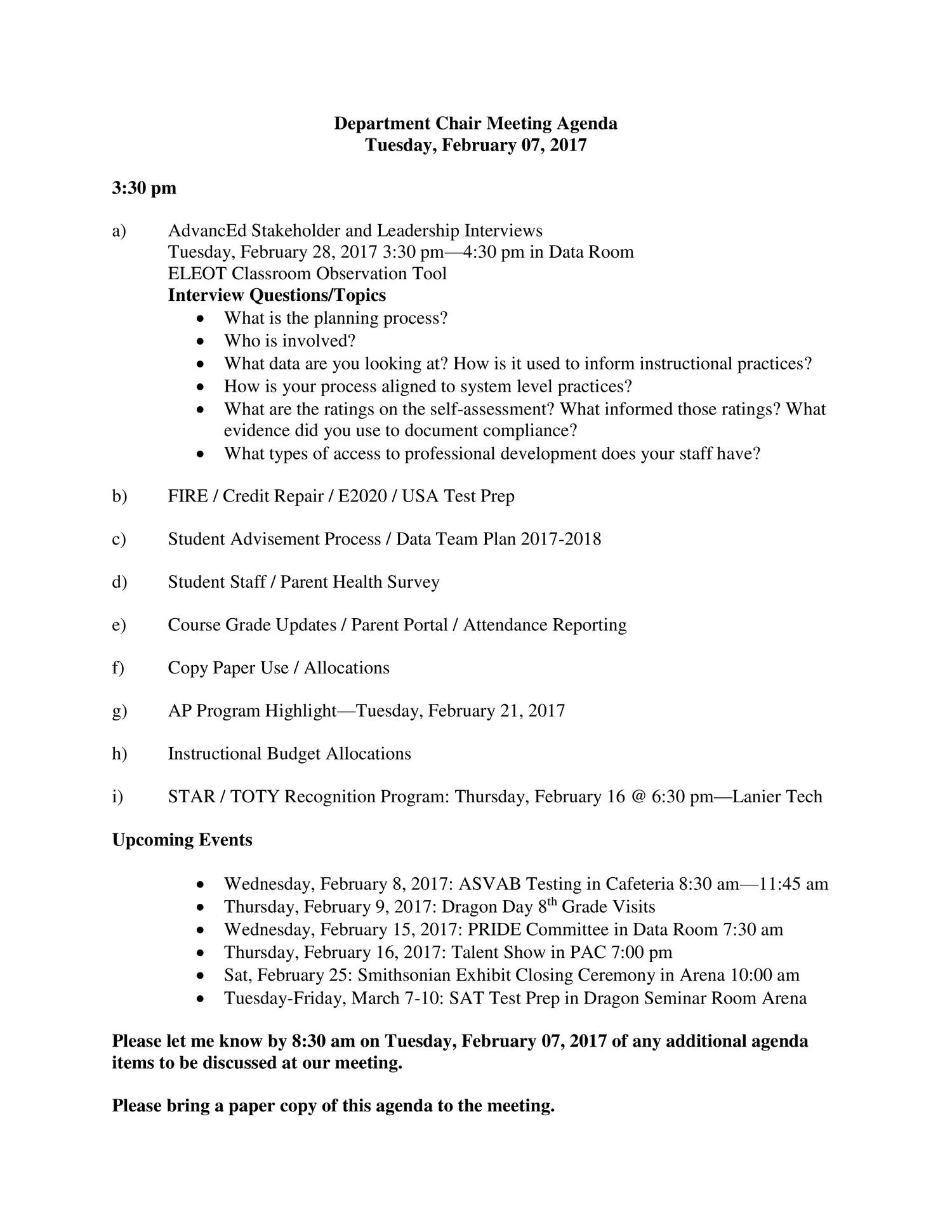 Department Chair Meeting Agenda Docx Docdroid