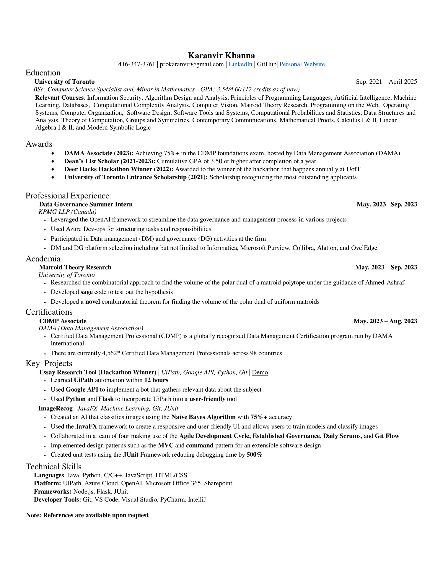 Karan Resume FALL 2023.pdf | DocDroid