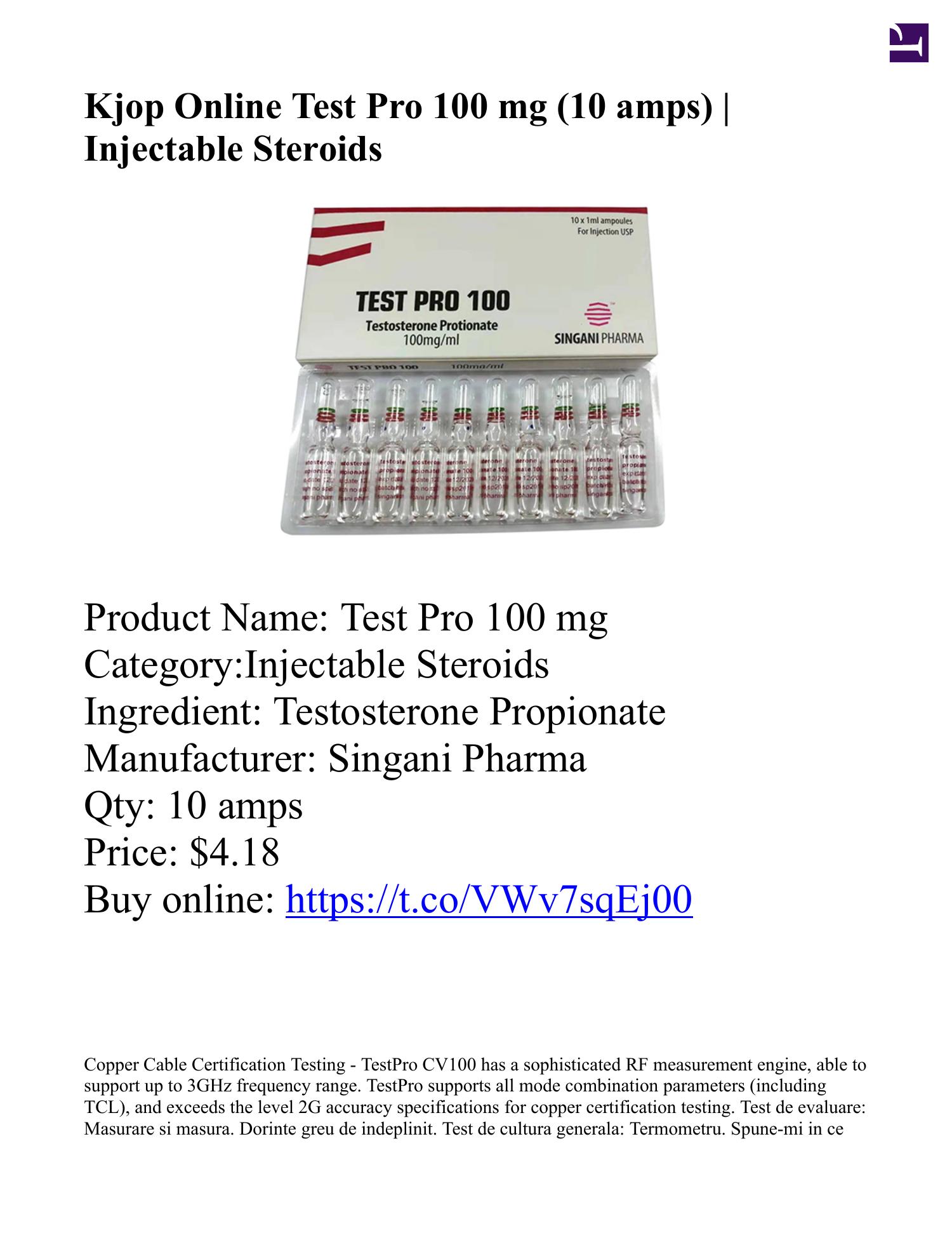 Kjop Online Test Pro 100 Mg 10 Amps Singani Pharma Pdf Docdroid