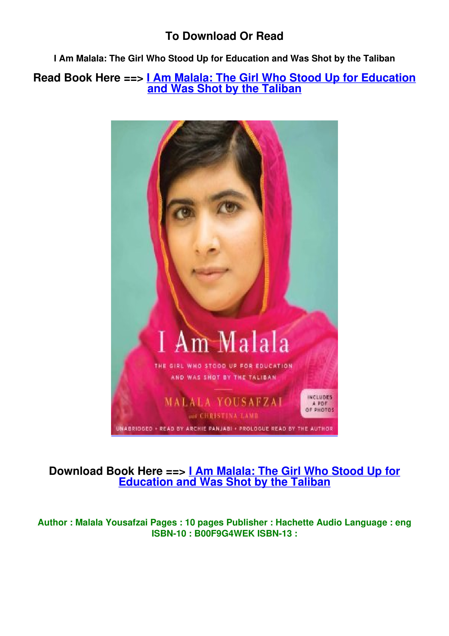 i am malala summary essay pdf