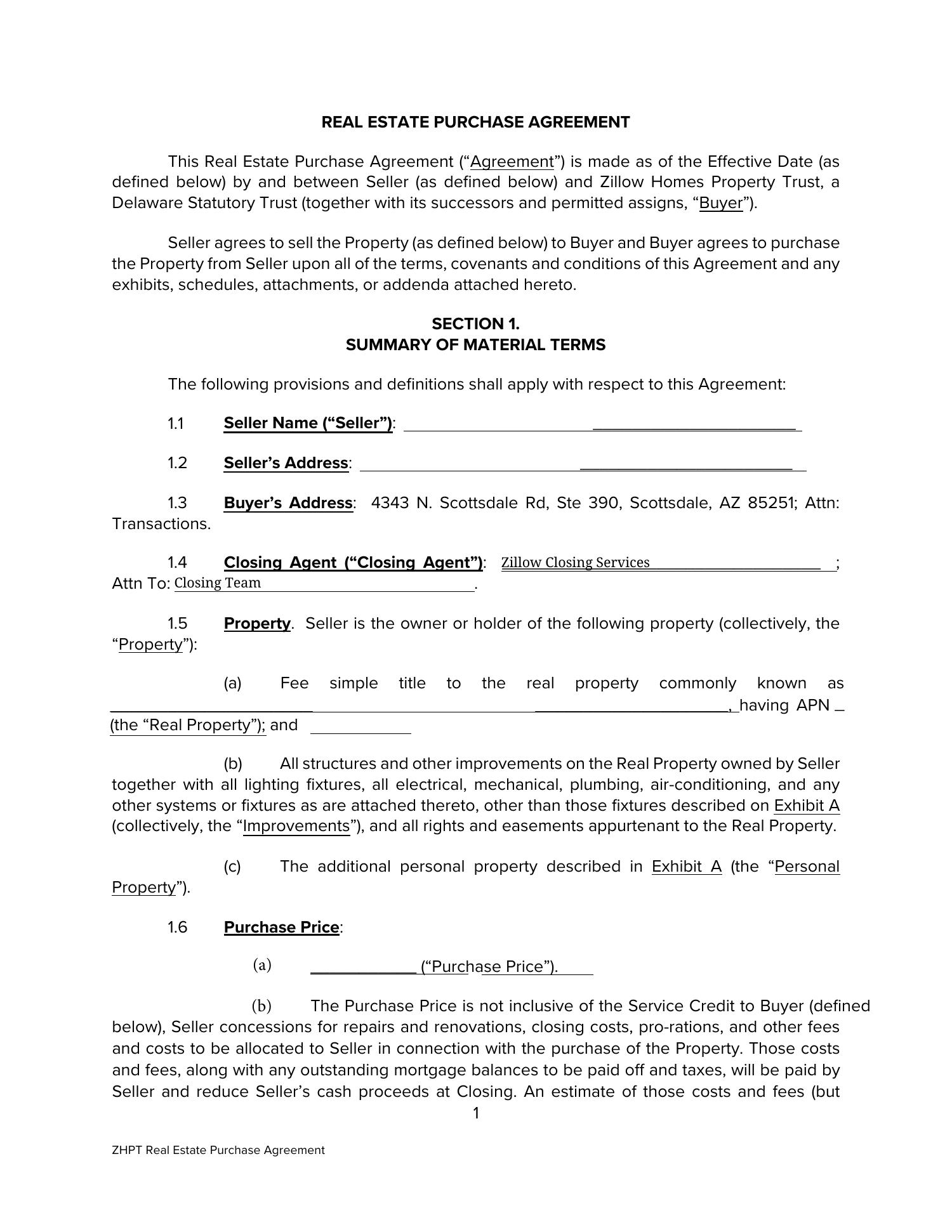 Zillow Purchase Agreement.pdf | DocDroid