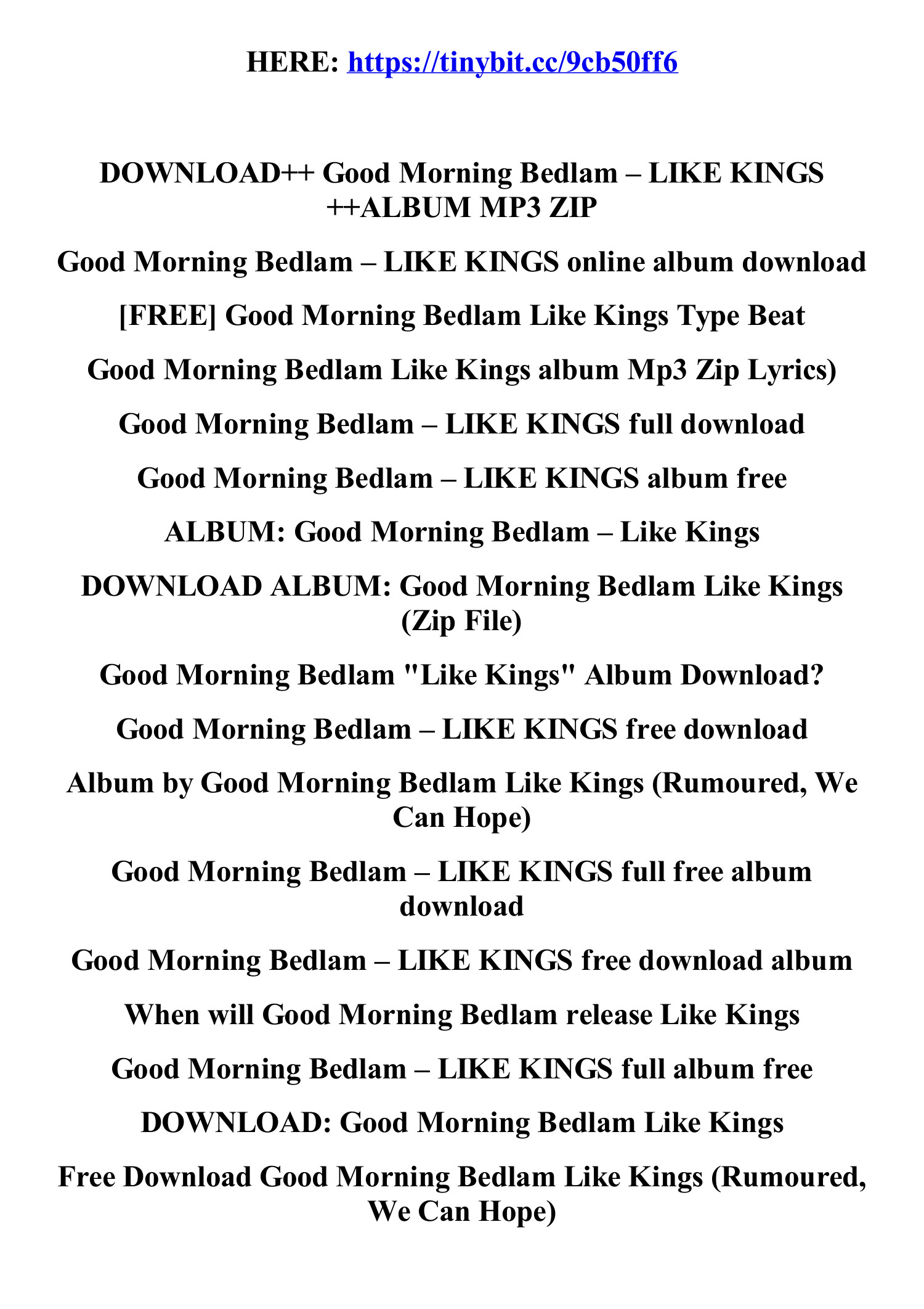 Lyrics — Good Morning Bedlam