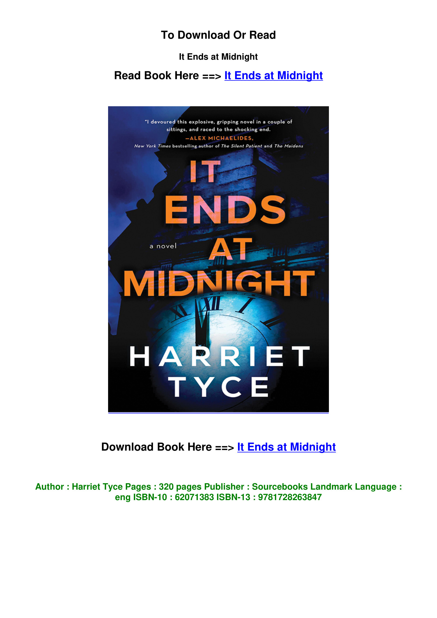 Download ePub It Ends at Midnight By Harriet Tyce.pdf | DocDroid