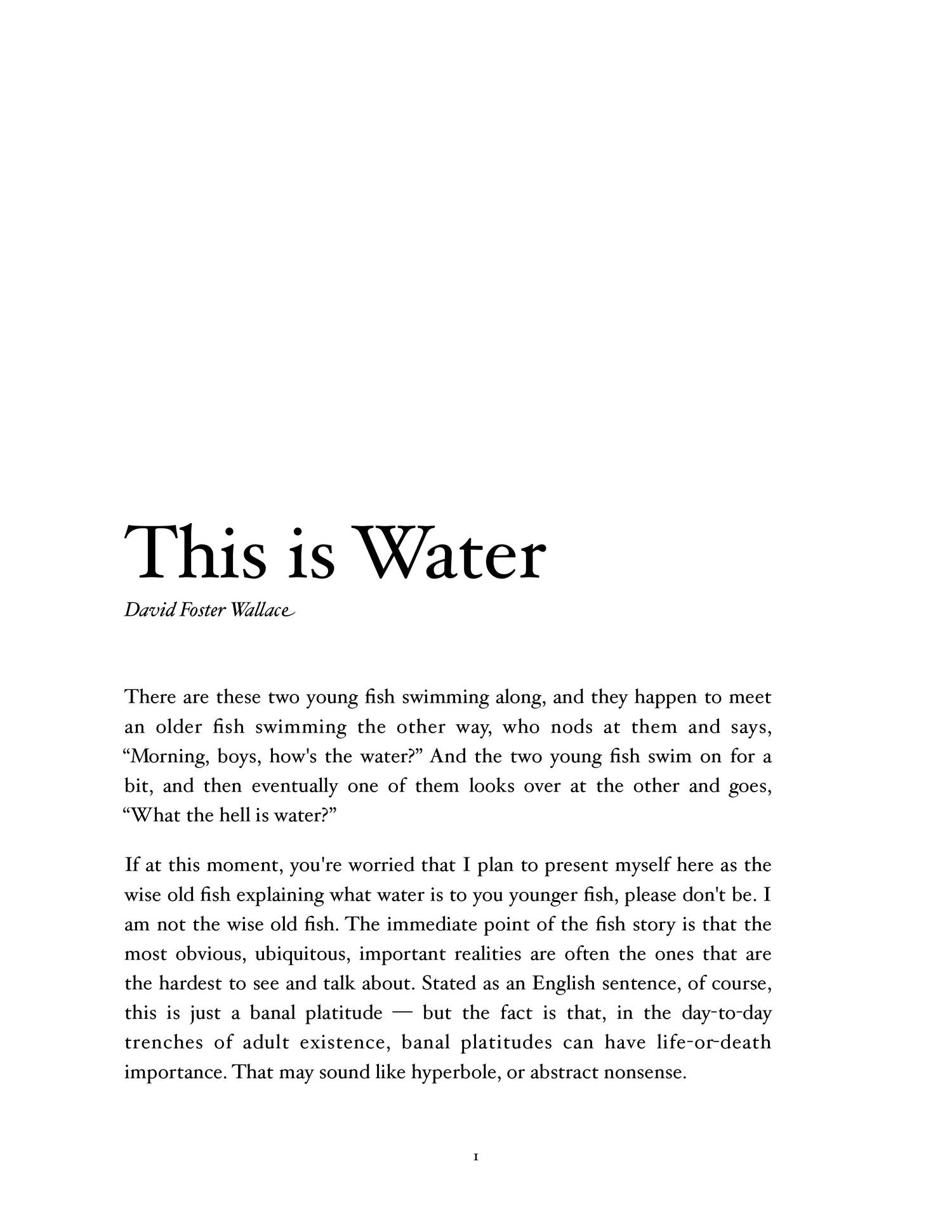 This Is Water Speech Text
