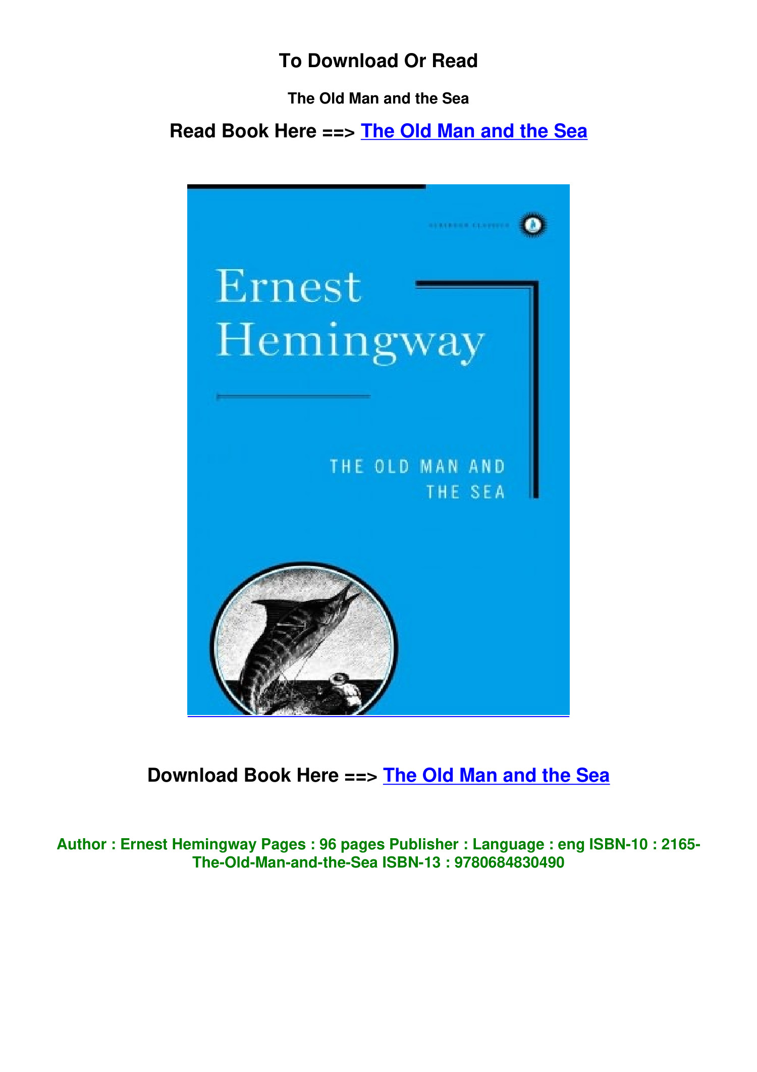 DOWNLOAD pdf The Old Man and the Sea BY Ernest Hemingway.pdf | DocDroid