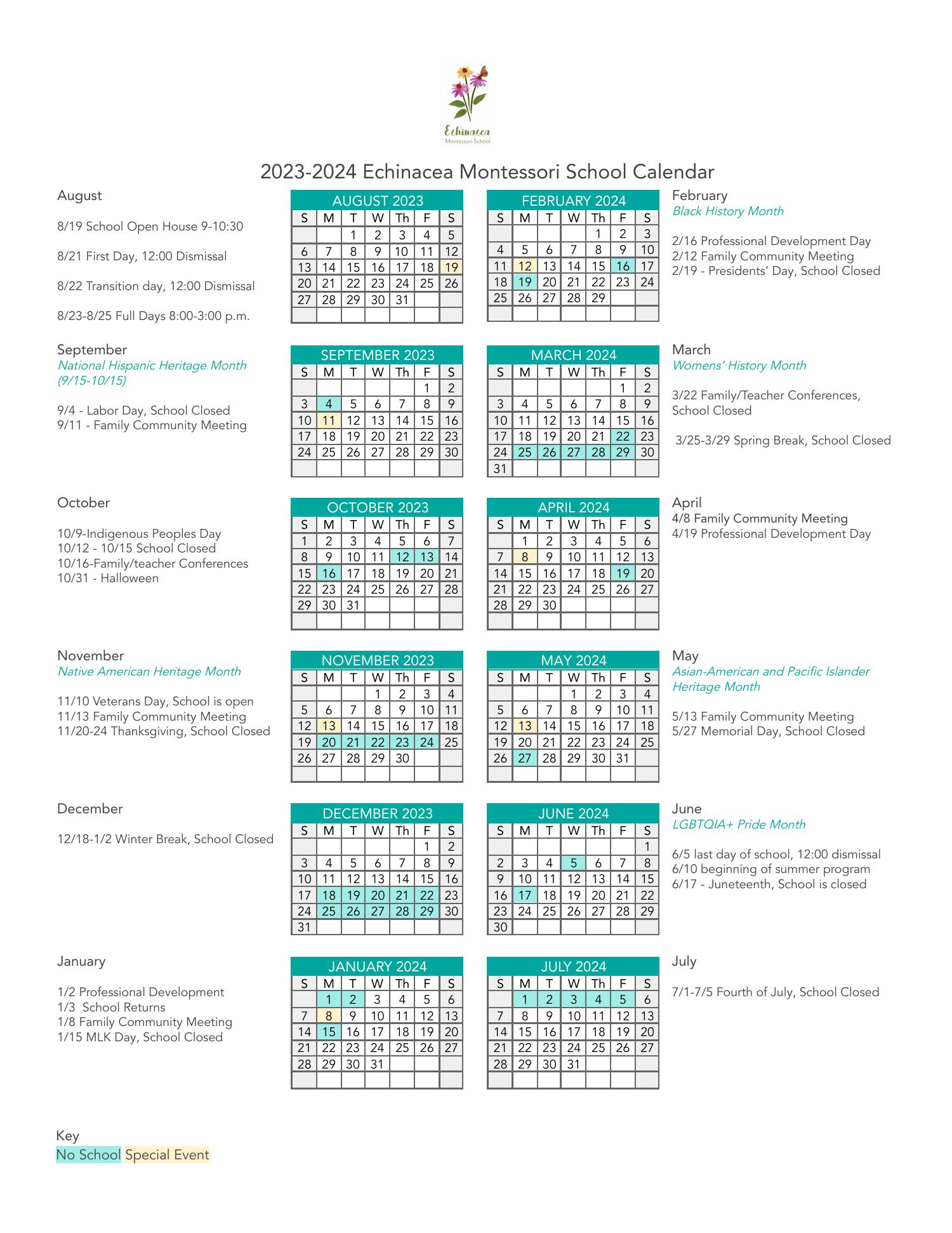 2023-2024 Echinacea Montessori School Calendar-Final.pdf | DocDroid