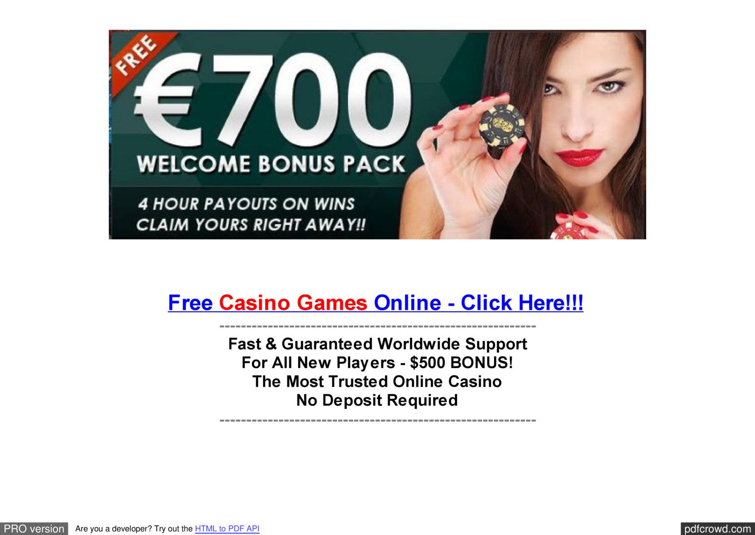 Best online casino no deposit required