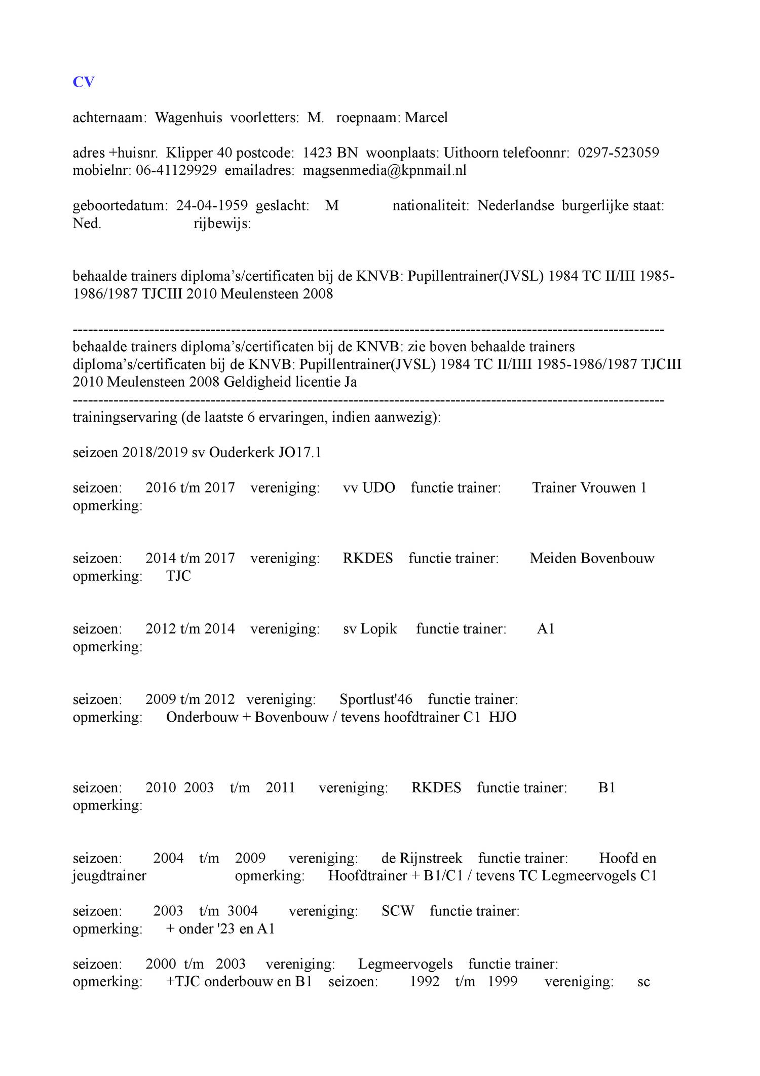 Voetbal Cv Pdf Docdroid