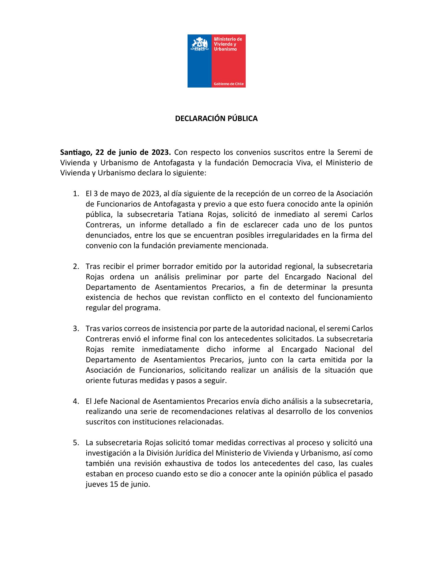 Comunicado De Prensa Minvu Pdf Docdroid