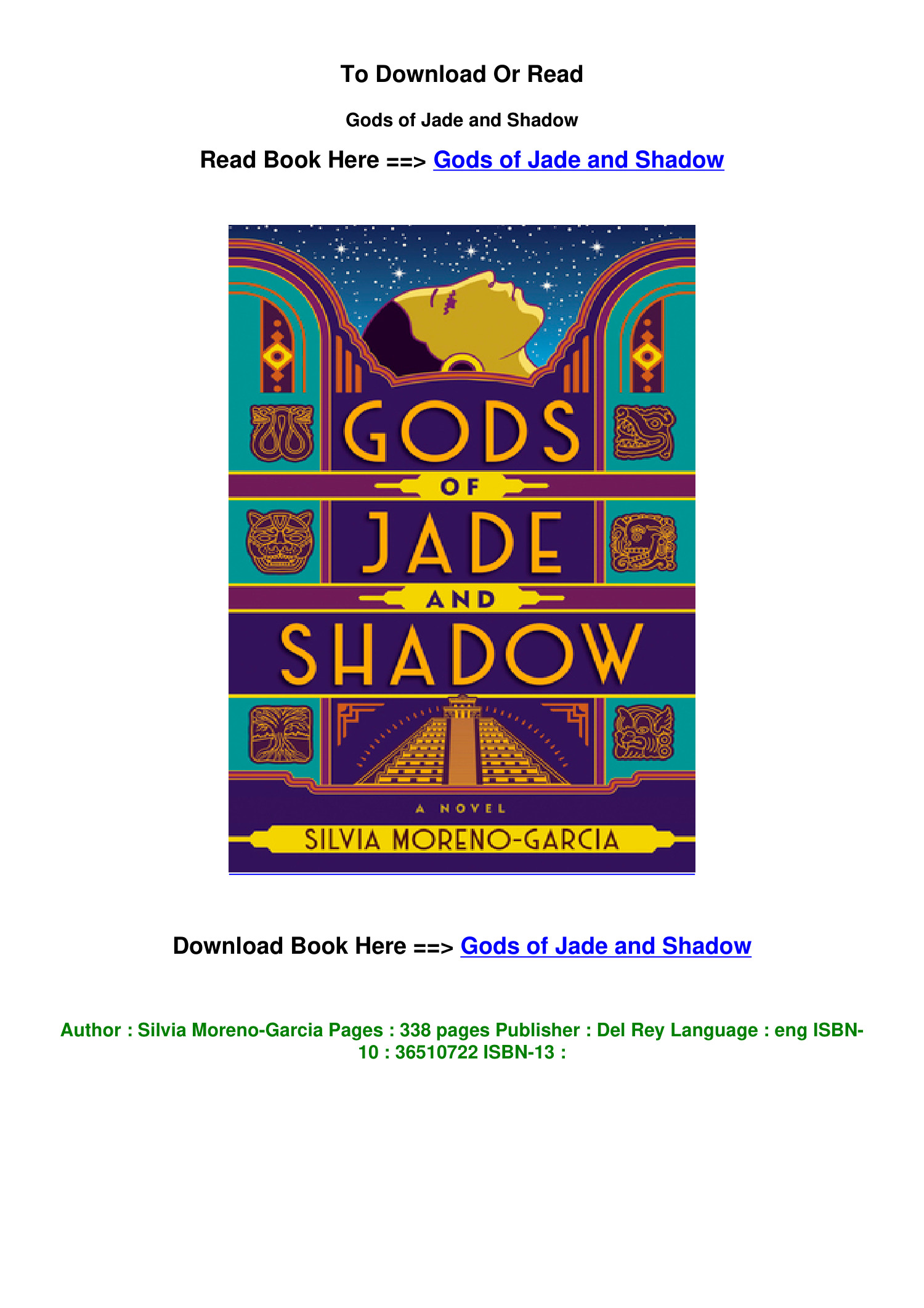 gods of jade and shadow by silvia moreno-garcia pdf